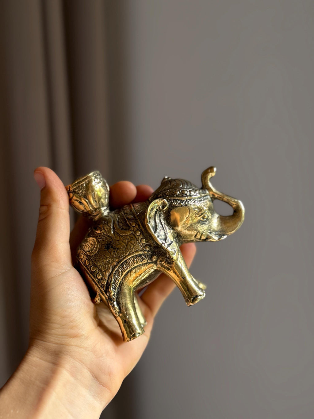 Brass Elephant candleholder