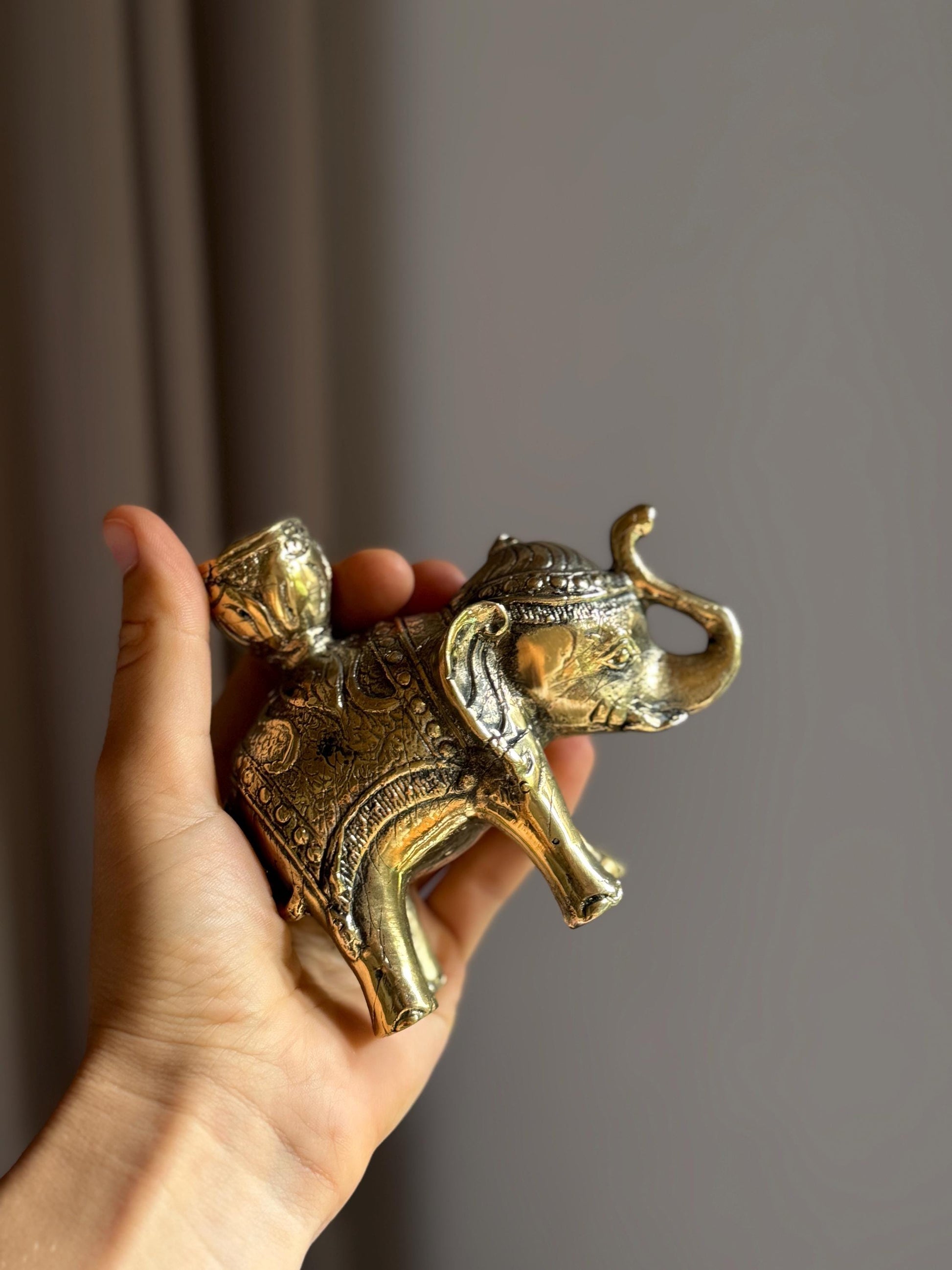 Brass Elephant candleholder