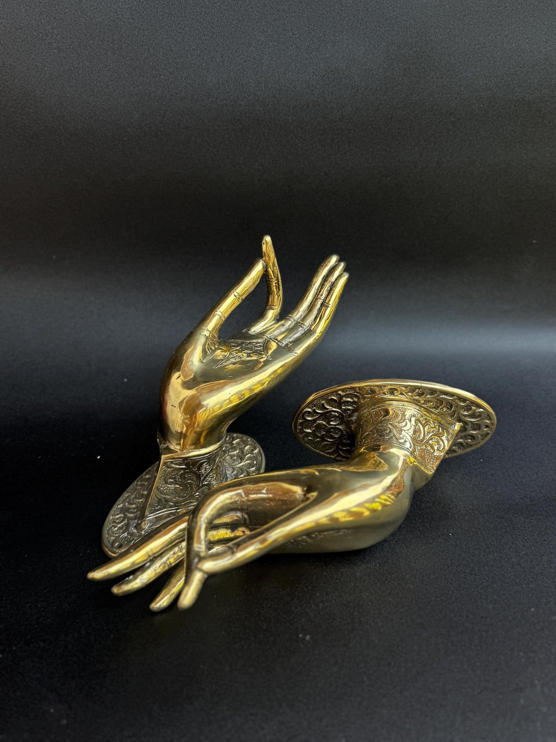 Brass Buddha Hands Door Handles – Antique-Style Mudra Hook