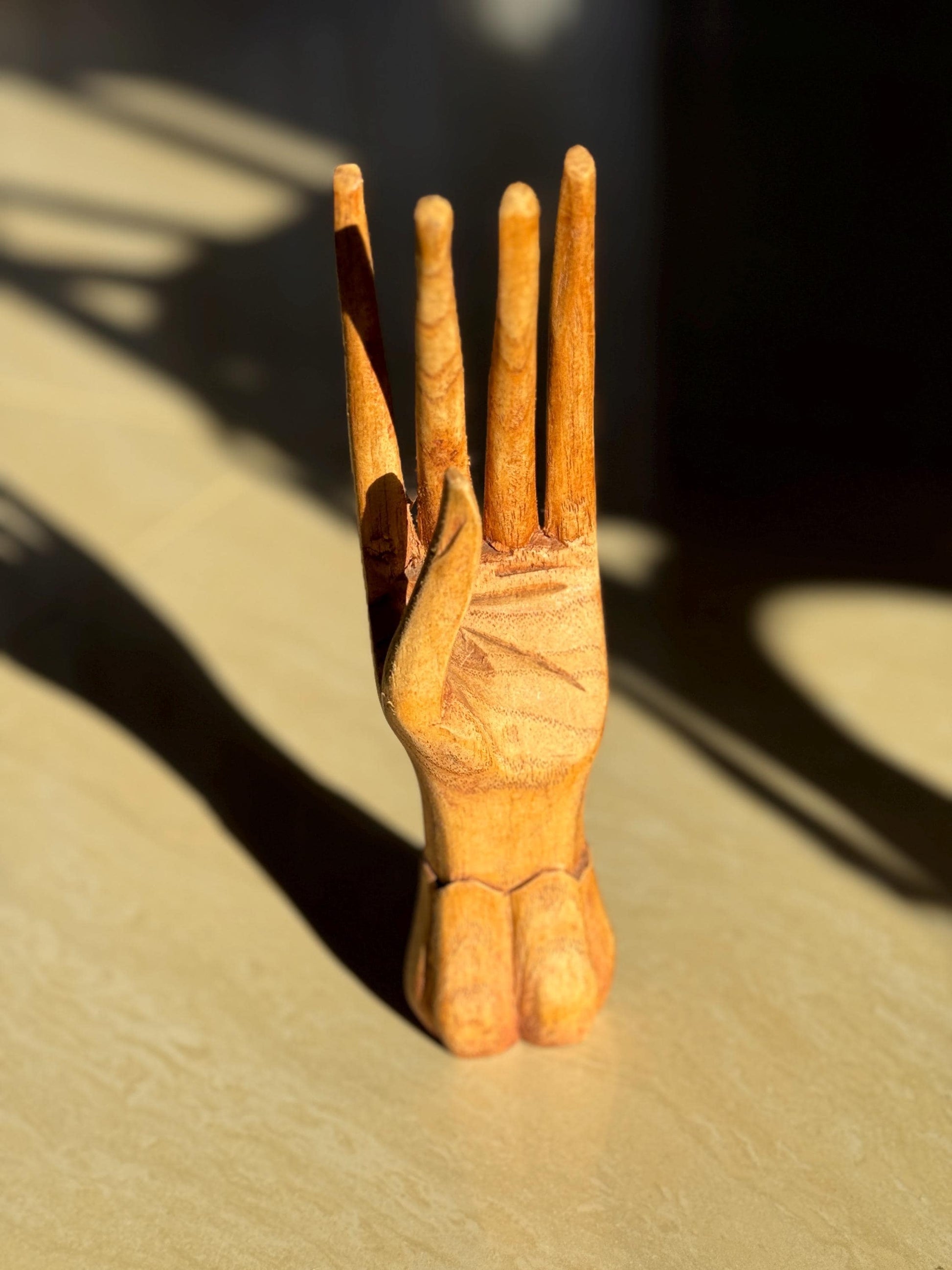 Wooden Hand Jewelry Organizer