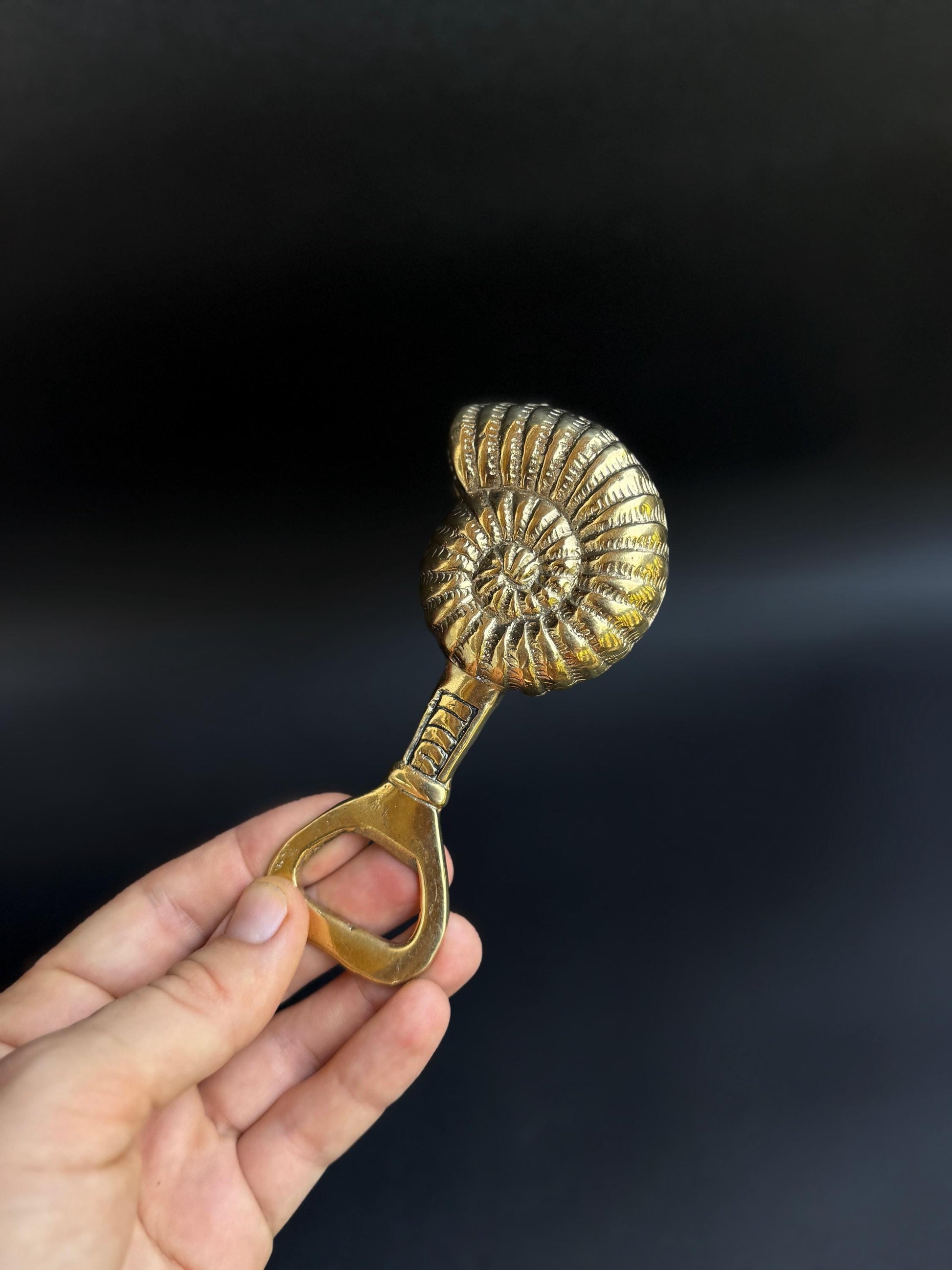 Brass Ammonite Bottle Opener | Nautical Bar Tool