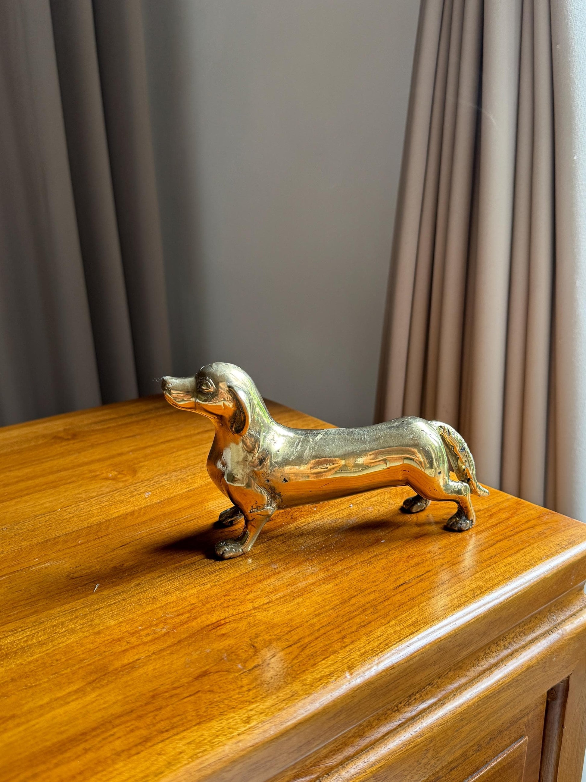 Brass Dachshund Figurine