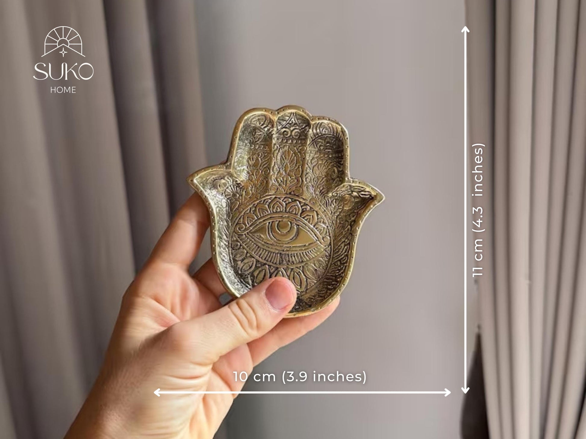 Brass Hamsa Hand Incense Holder