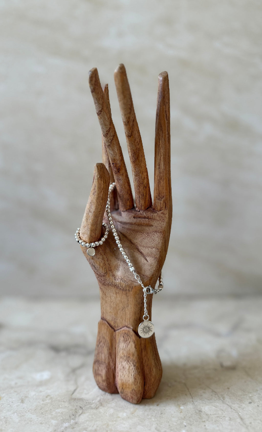 Wooden Hand Jewelry Organizer