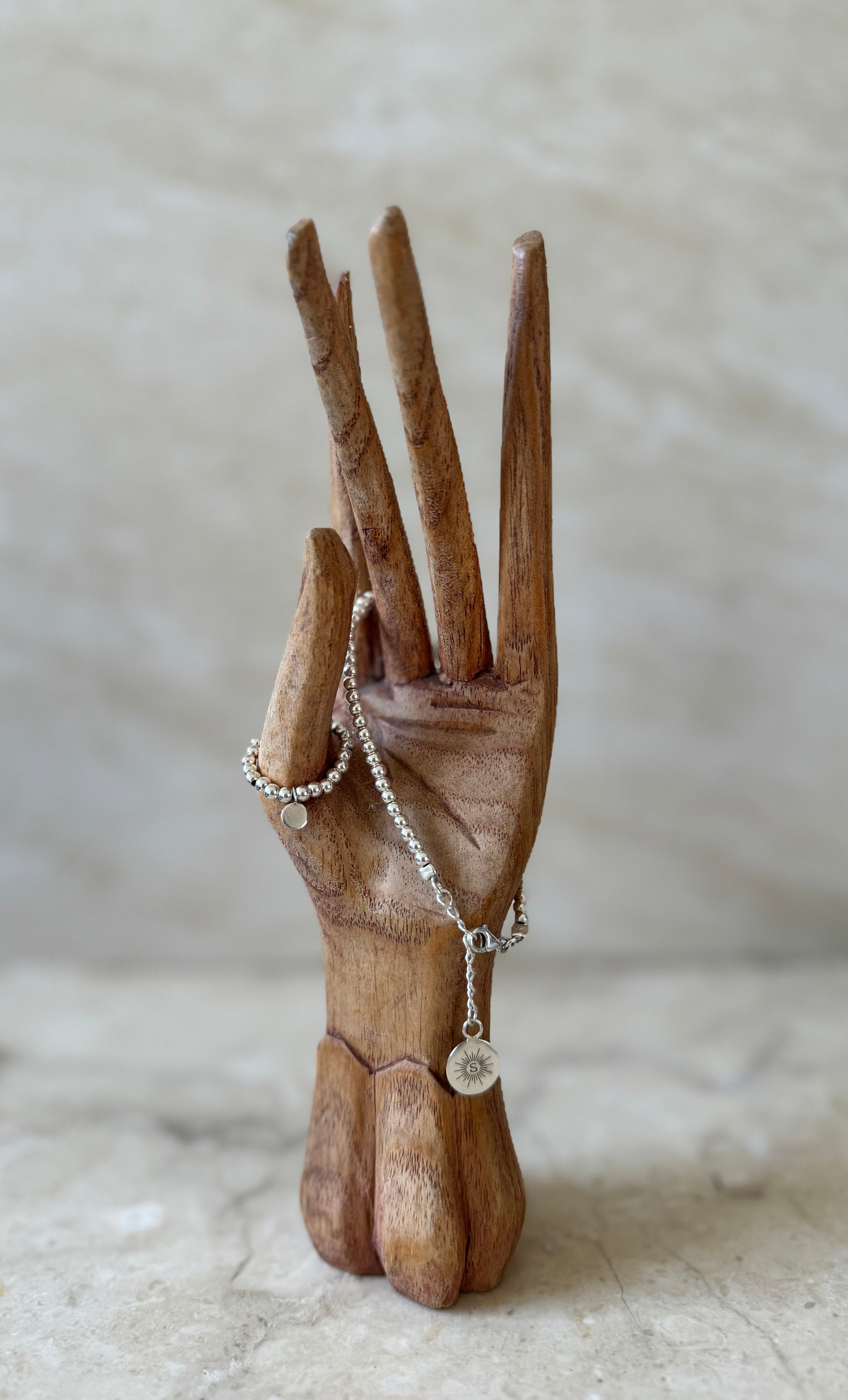 Wooden Hand Jewelry Organizer