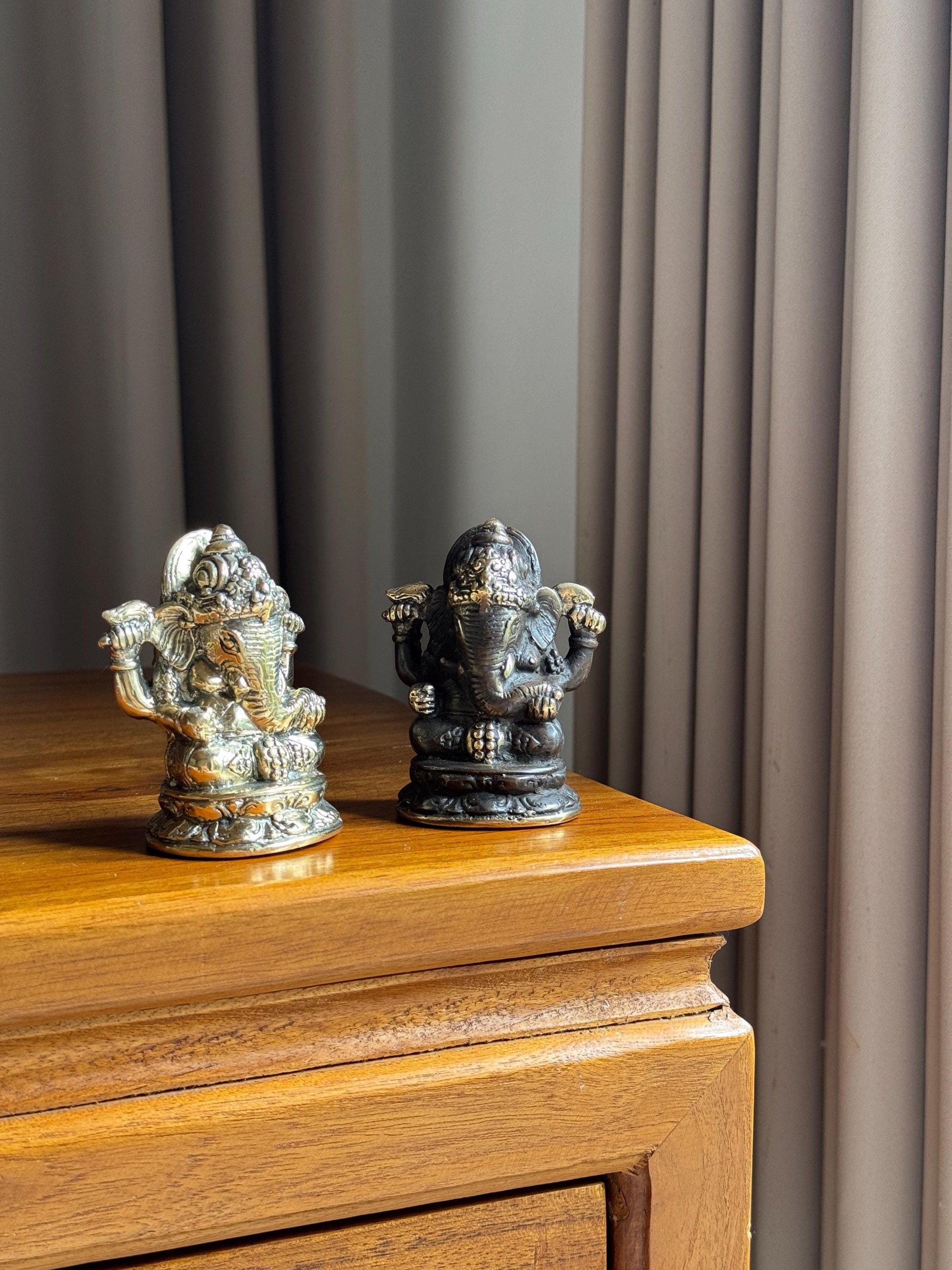 Brass Ganesha Statue Set