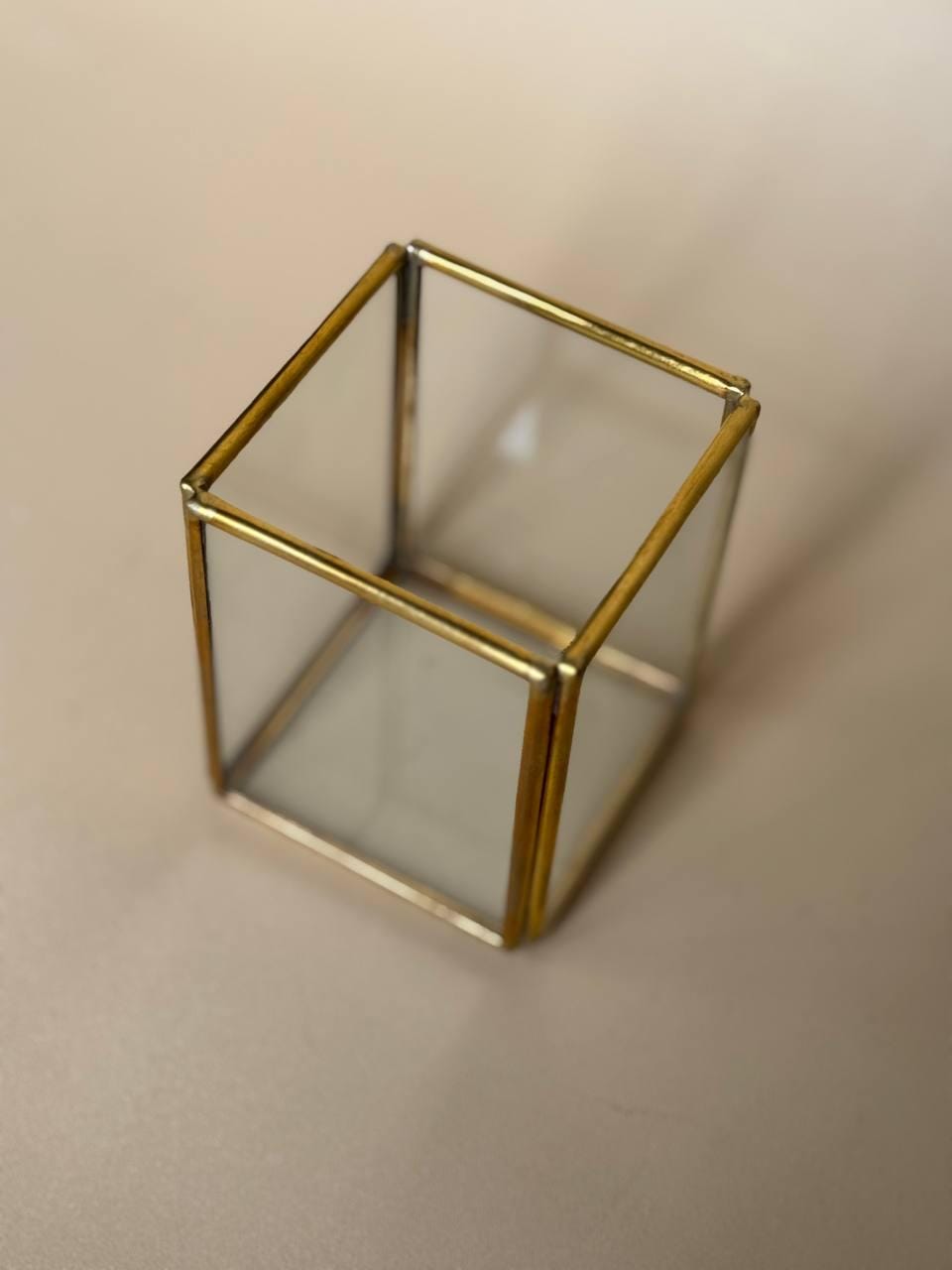 Glass & Brass Mini Jewelry Box | Ring & Earring Holder