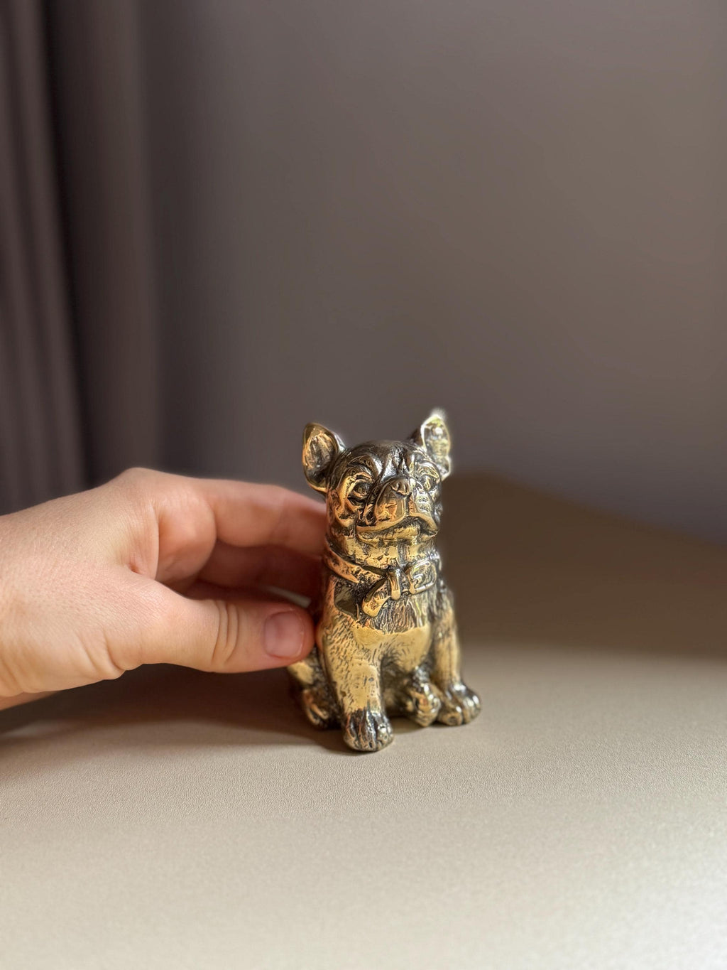 Brass French Bulldog Figurine