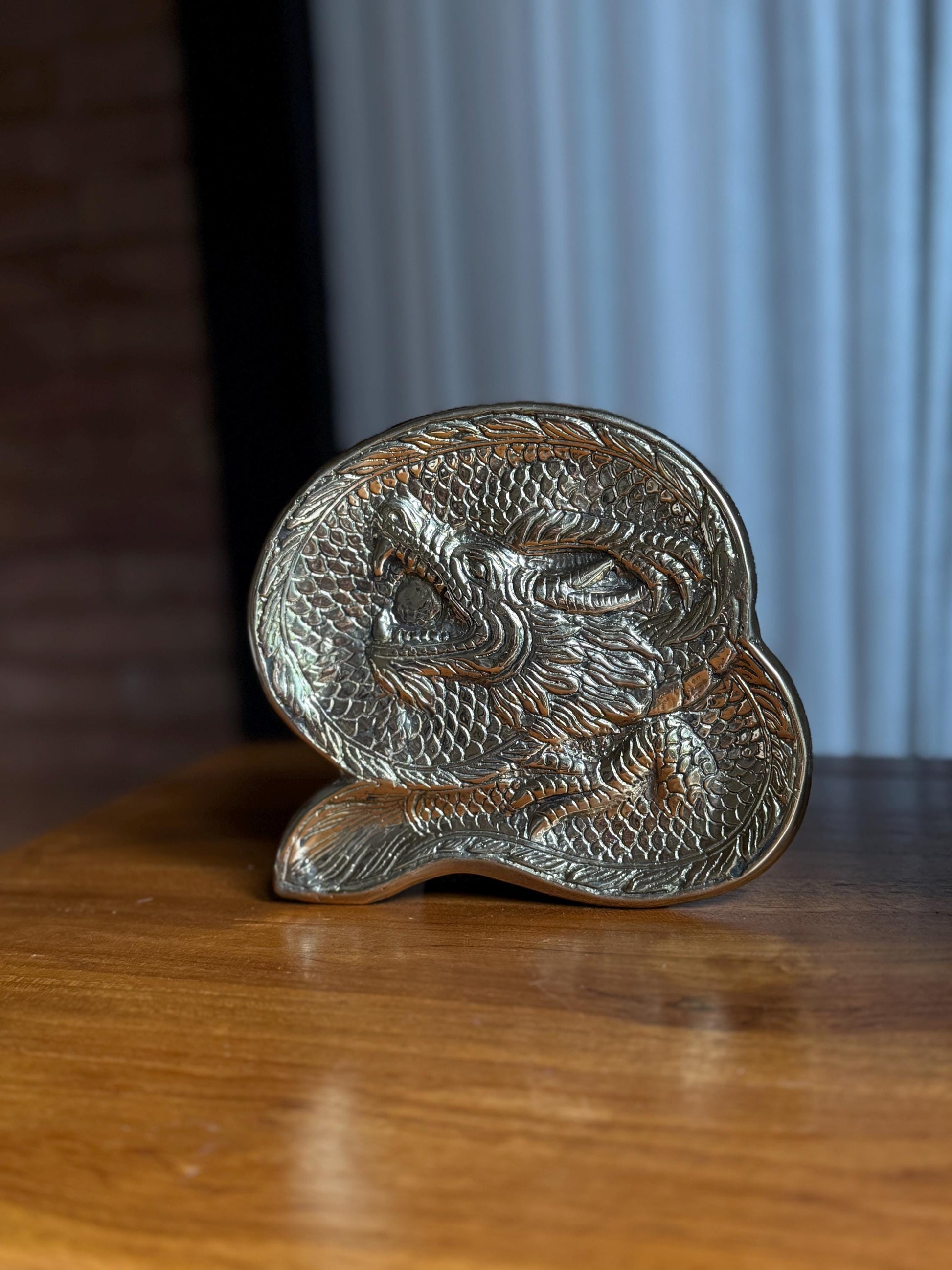 Handcrafted Metal Dragon Trinket Tray
