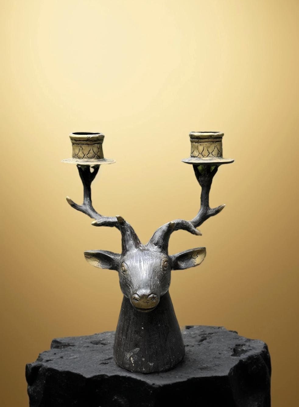 Brass Deer Candleholder