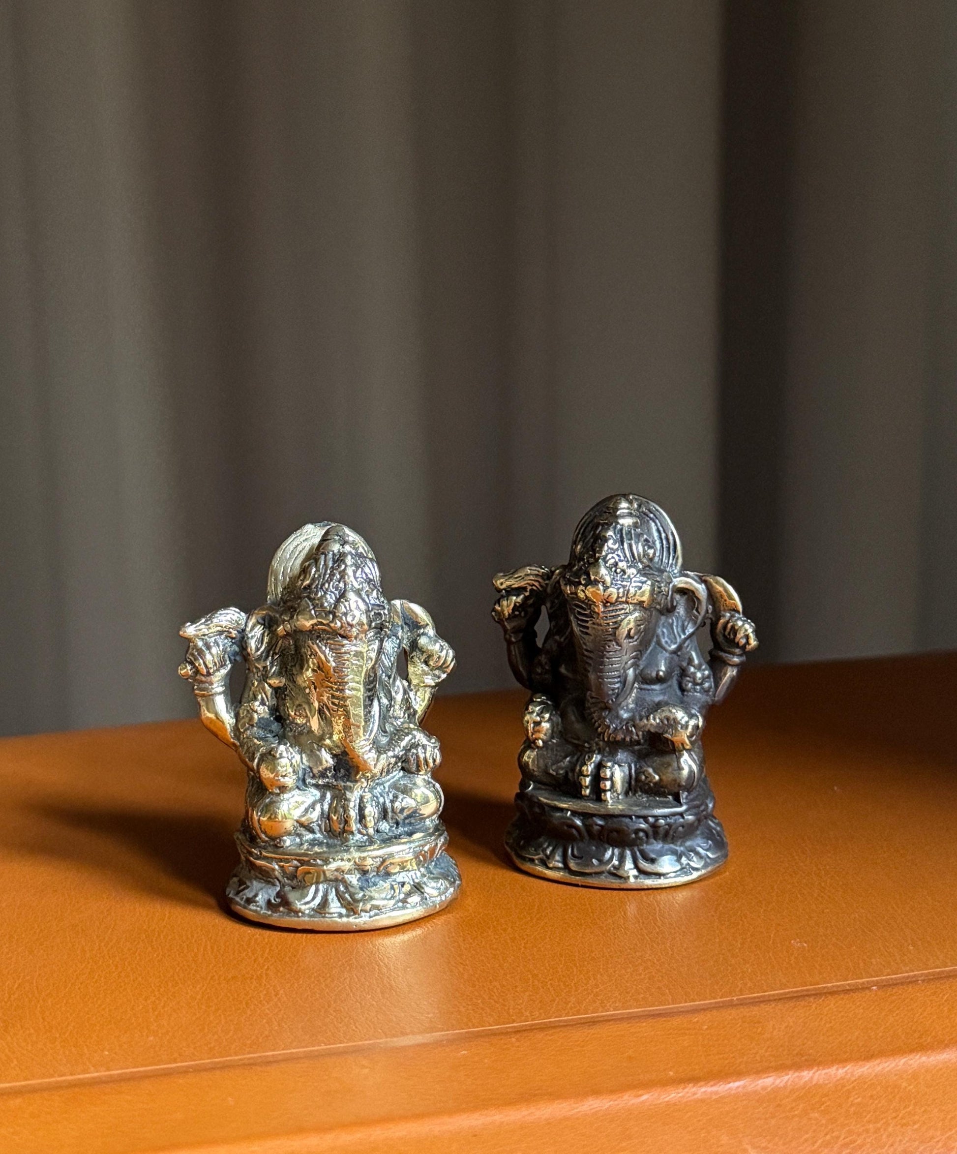 Brass Ganesha Statue Set
