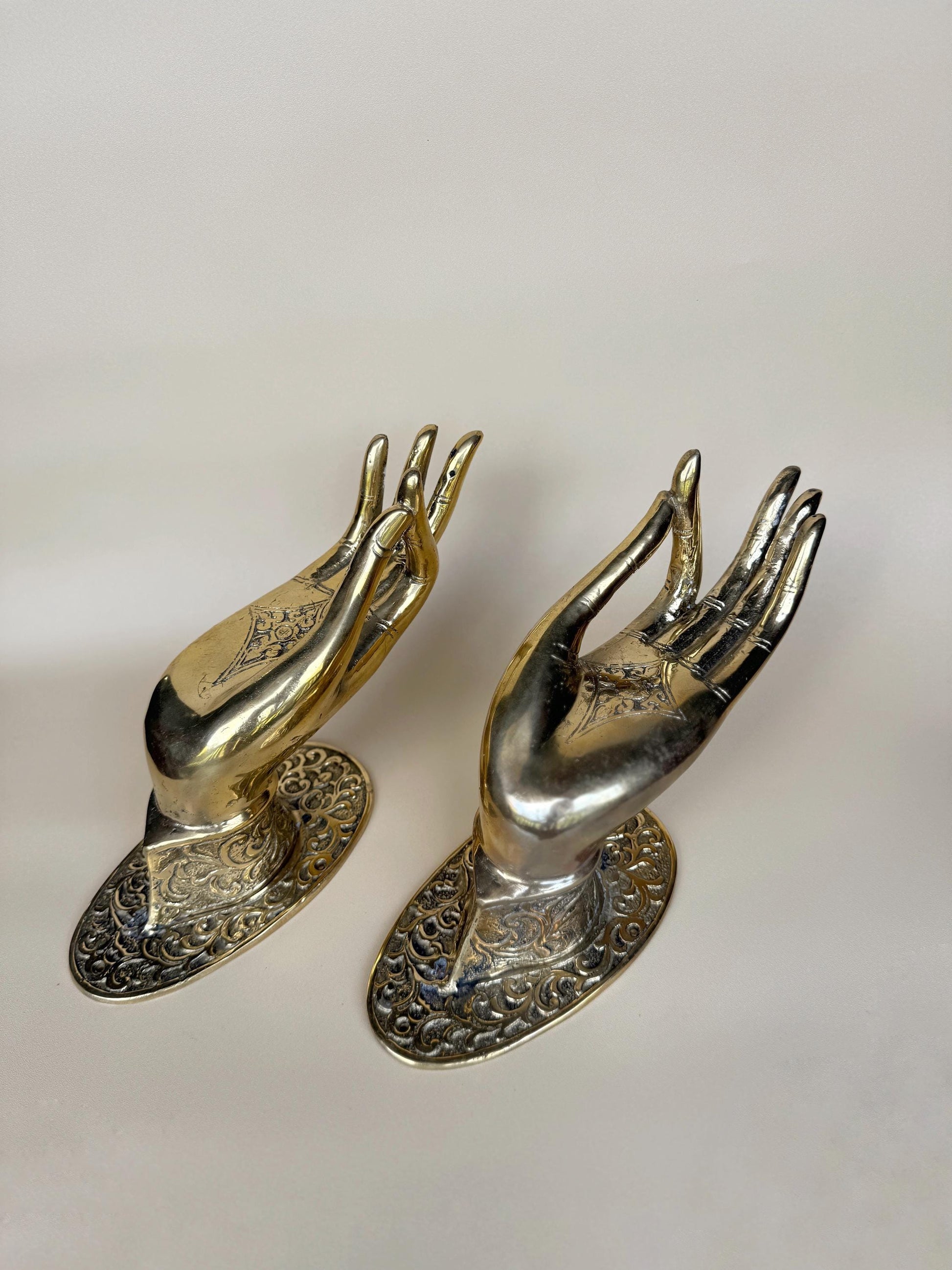 Brass Buddha Hands Door Handles – Antique-Style Mudra Hook
