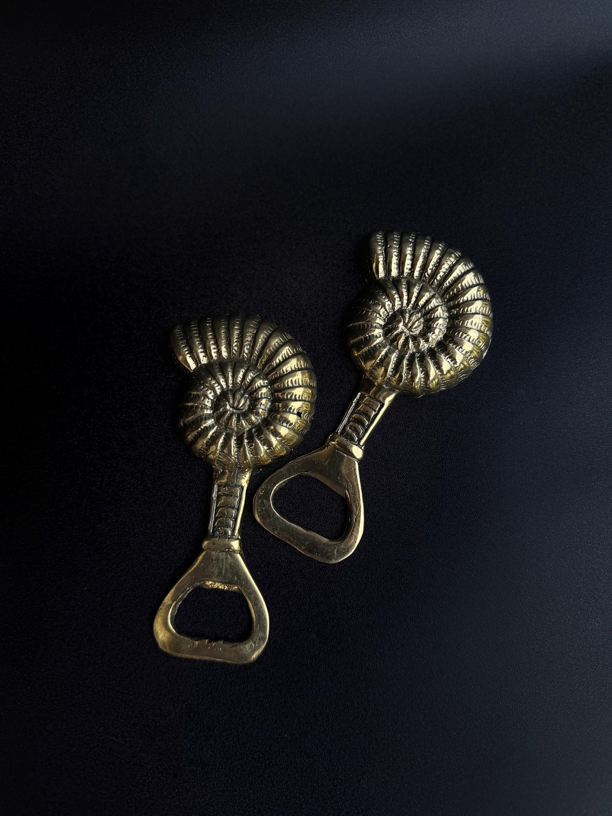 Brass Ammonite Bottle Opener | Nautical Bar Tool
