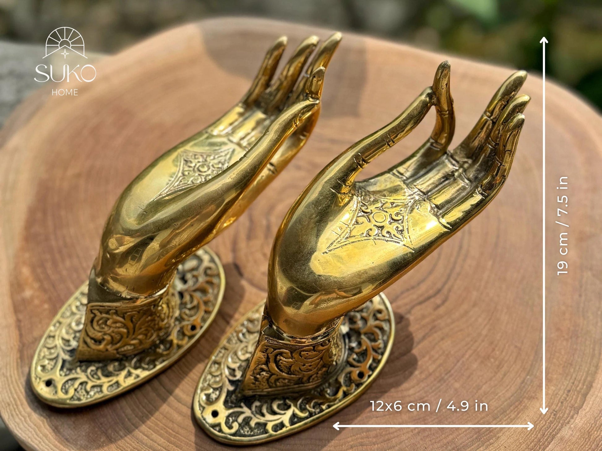 Big Golden Hand Door Handles