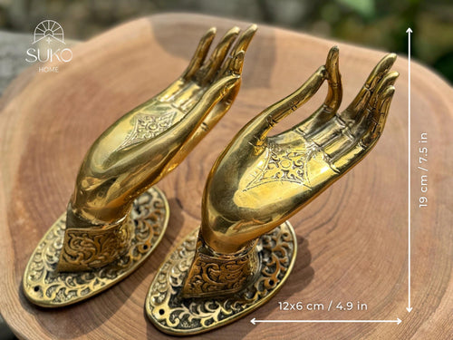 Big Golden Hand Door Handles