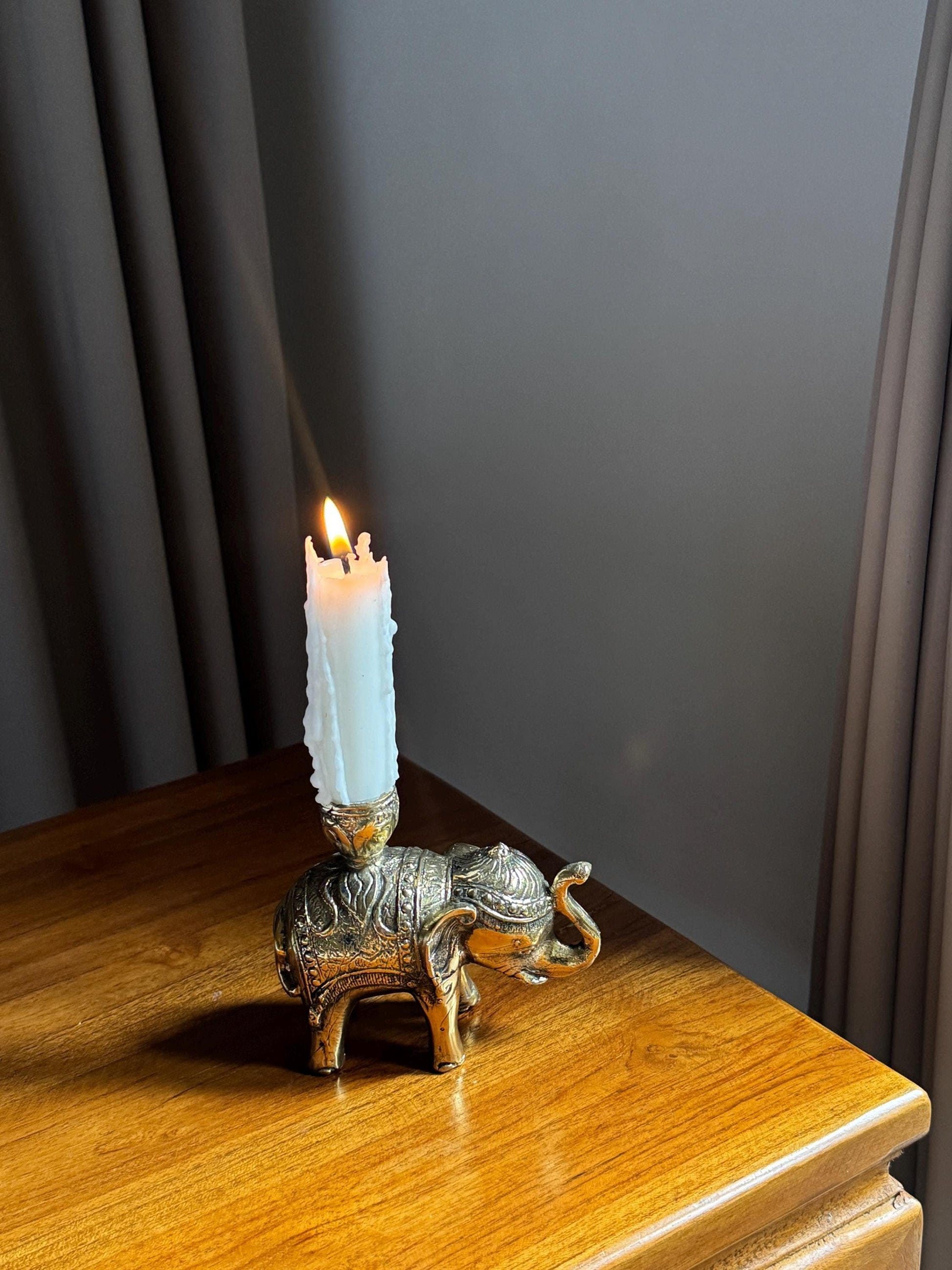 Brass Elephant candleholder