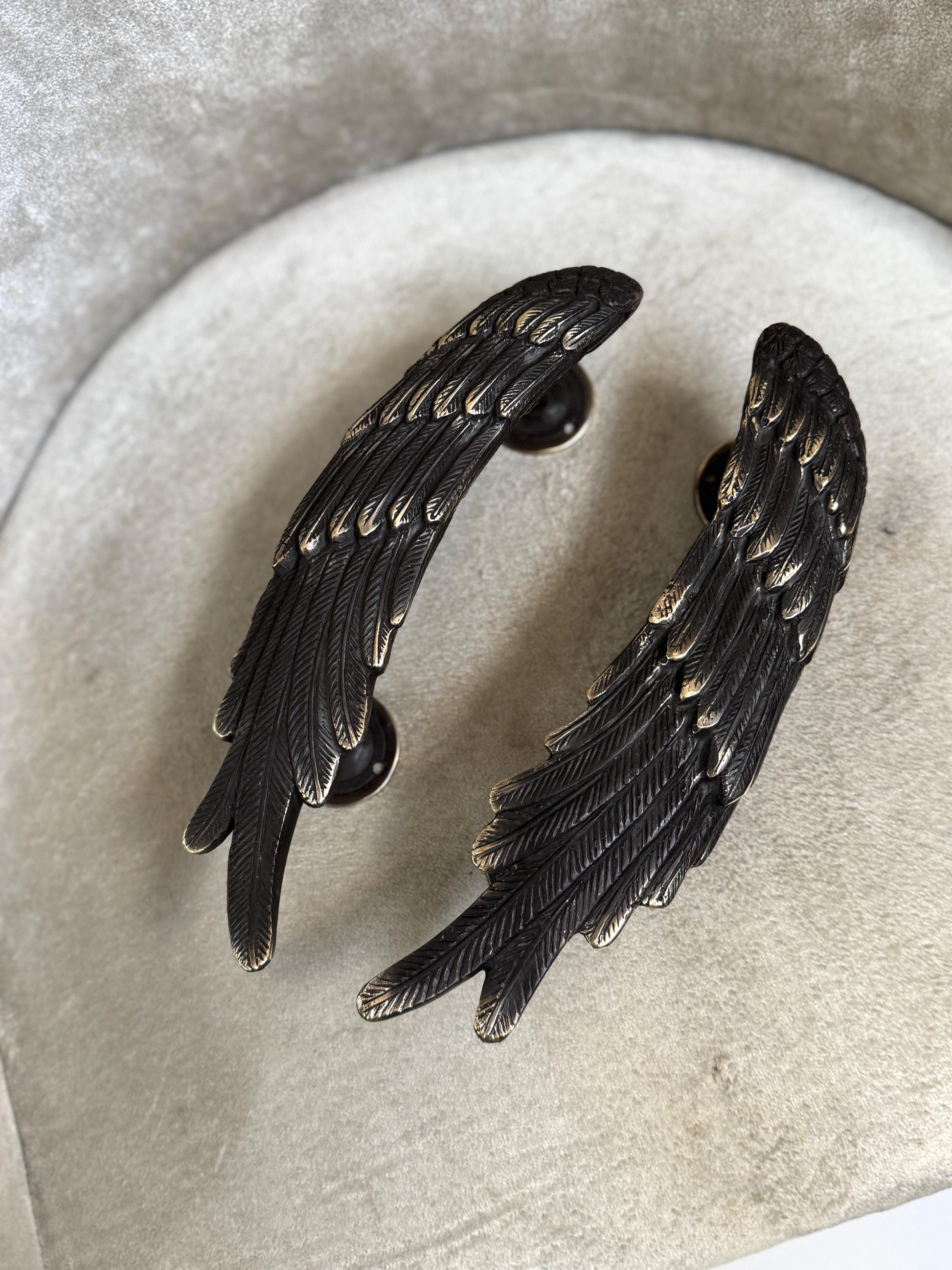 Brass Angel Wings Door Handle