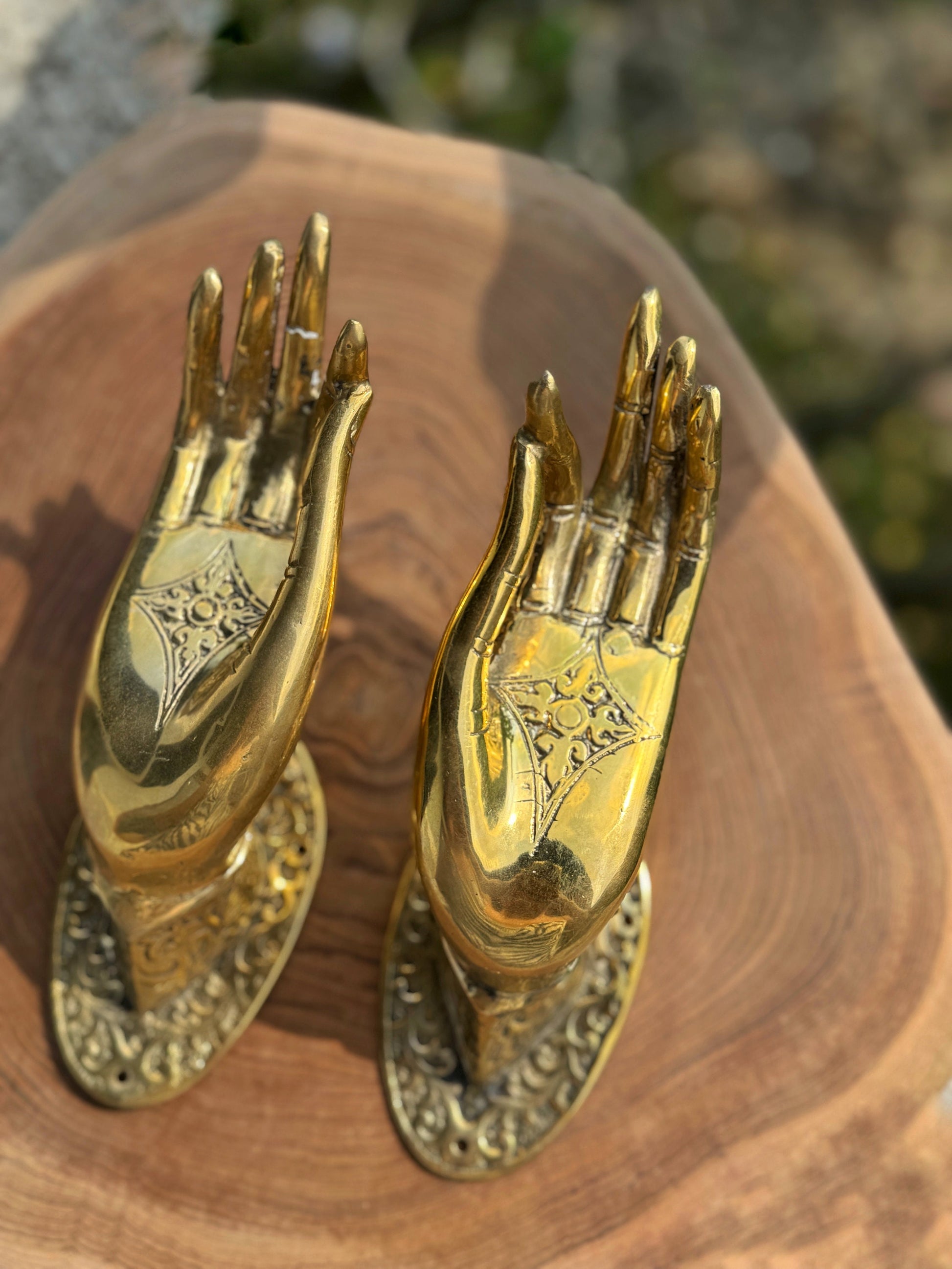 Big Golden Hand Door Handles