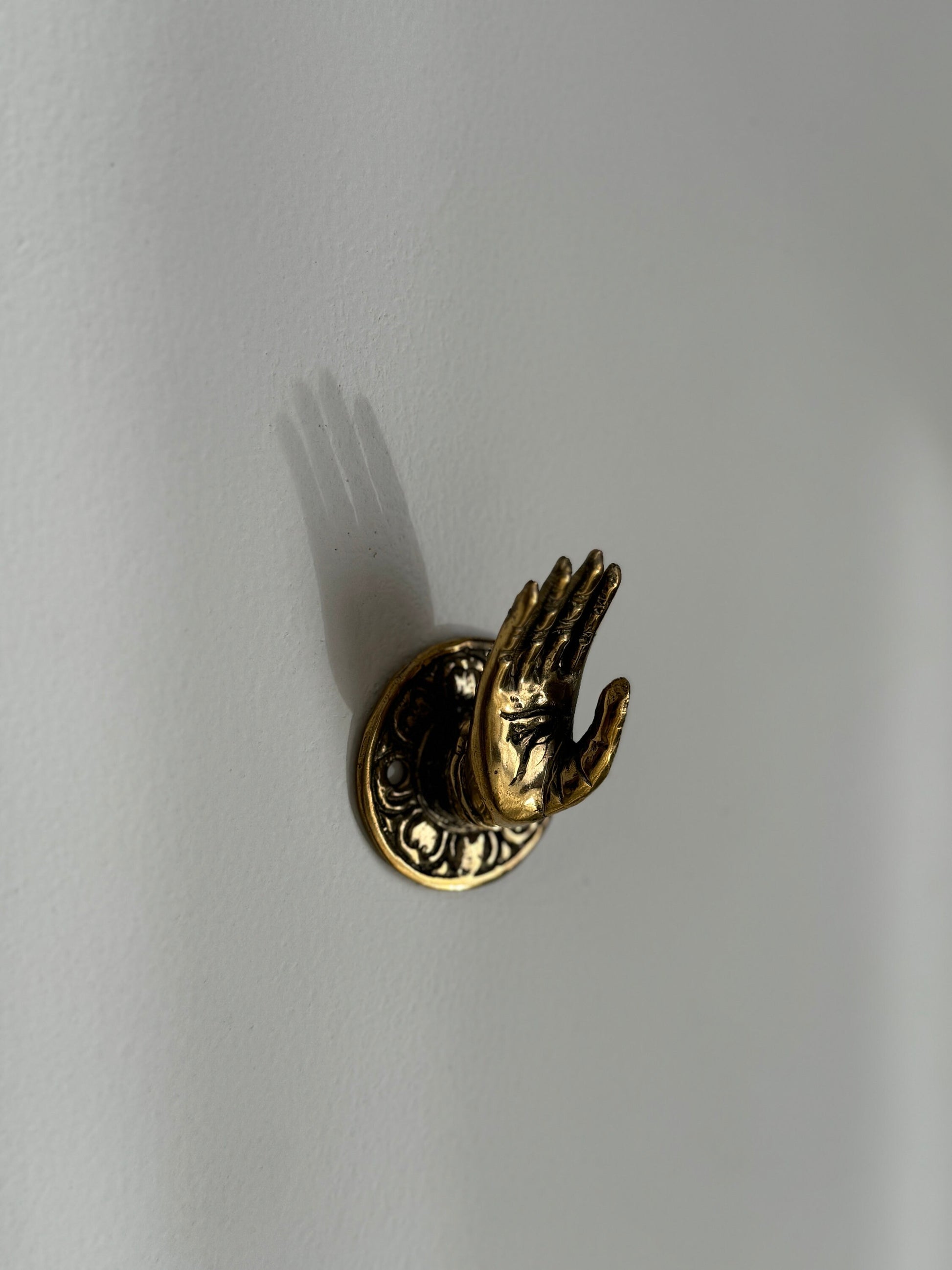 Brass Hand Hook – Handcrafted Mudra Knob for Home