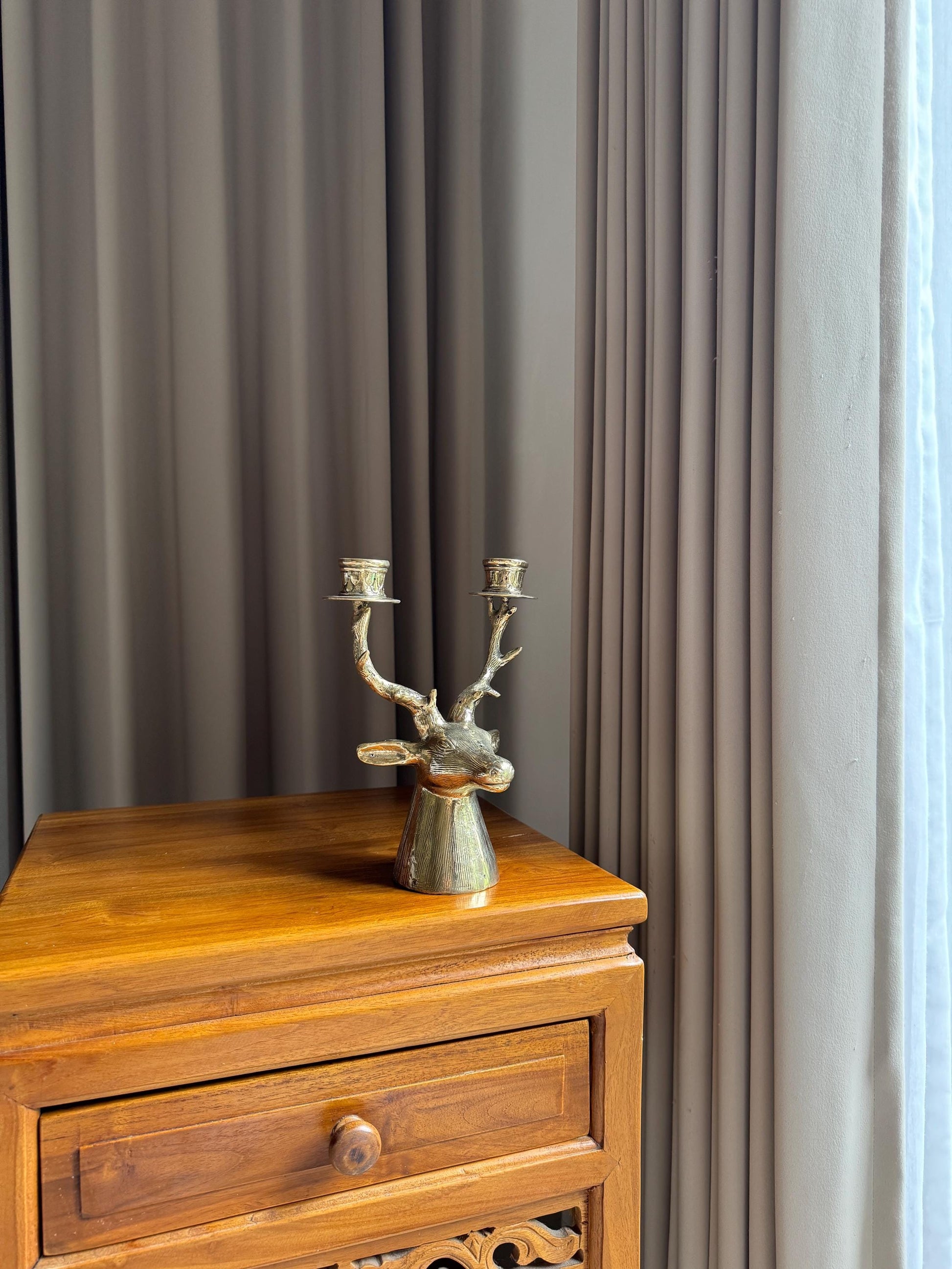Brass Deer Candleholder