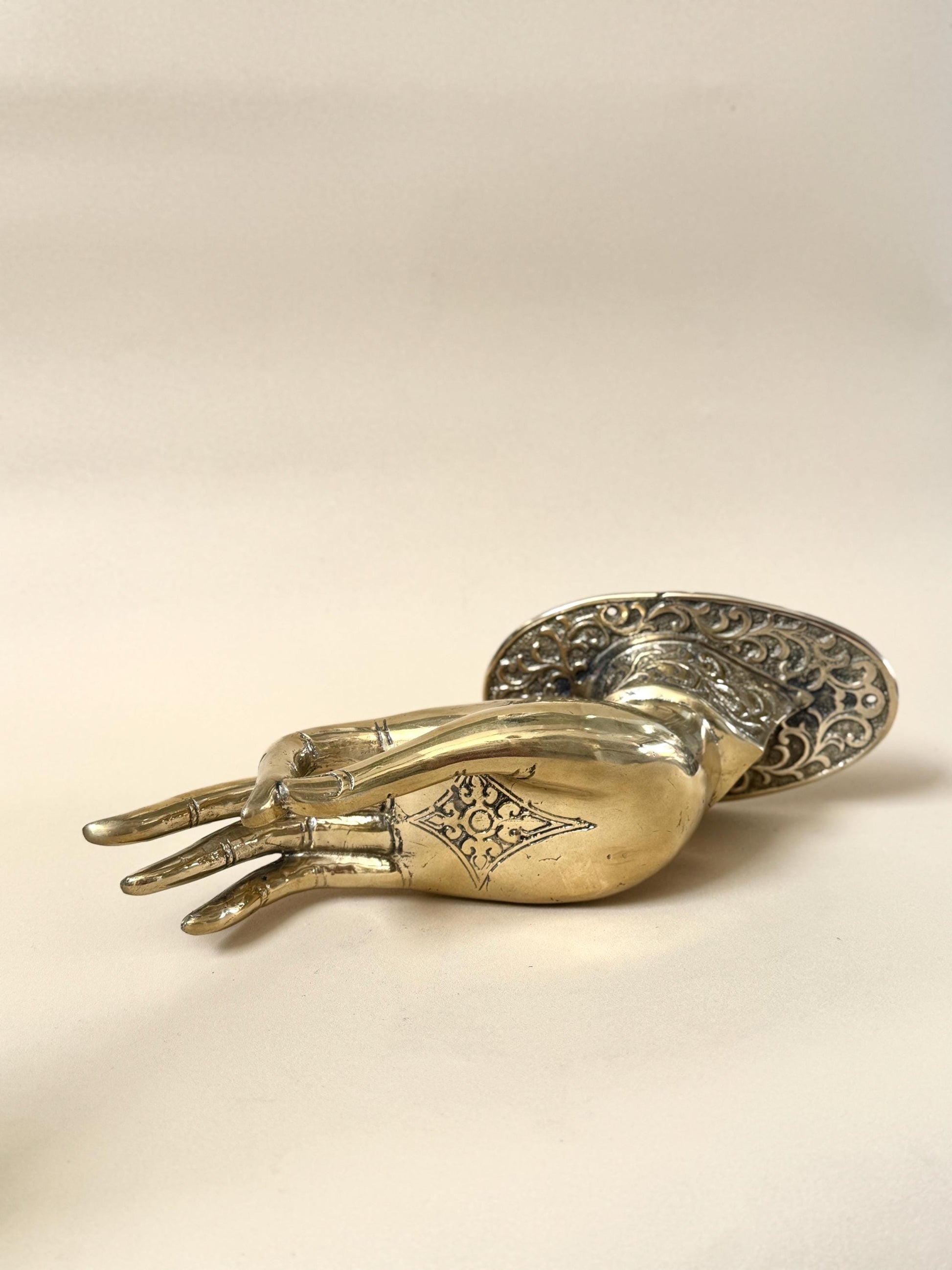 Brass Mudra Hand Door Handle