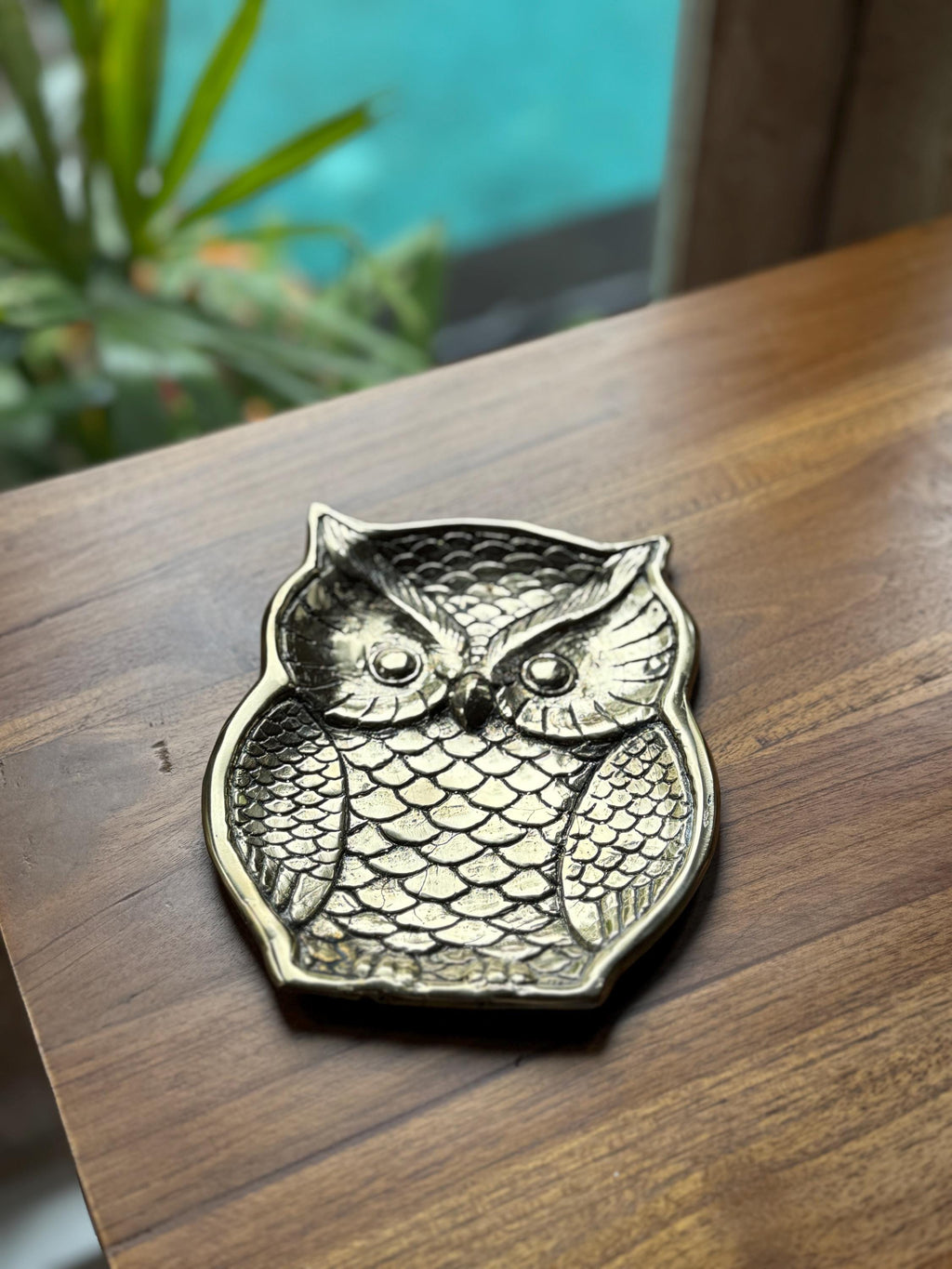 Brass Owl Trinket Tray