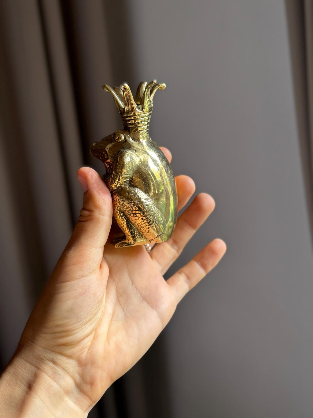 Brass Frog Candleholder Set