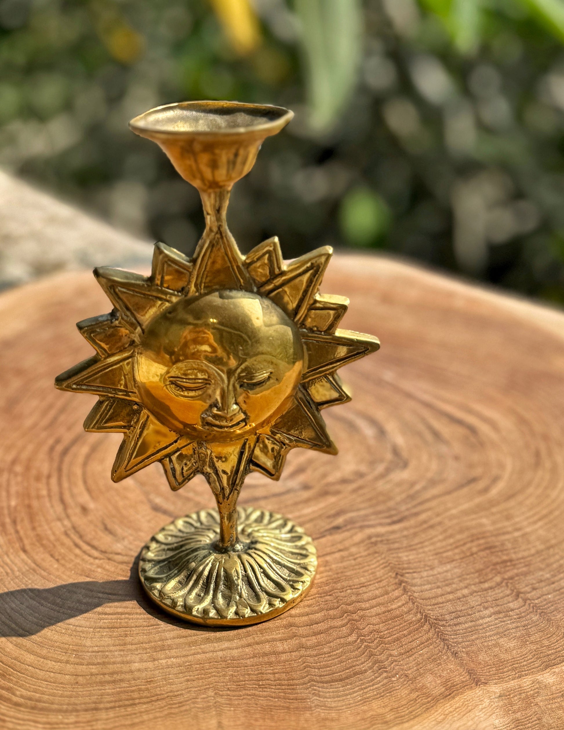 Bali Celestial Brass Sun Candleholder, Bali – Vintage Decor