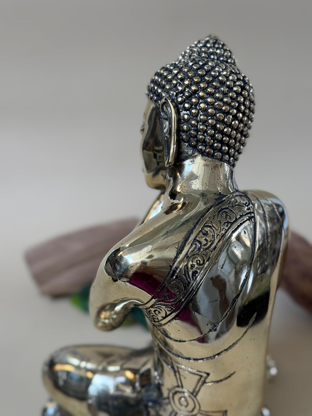 Brass Buddha Resting Head Statue
