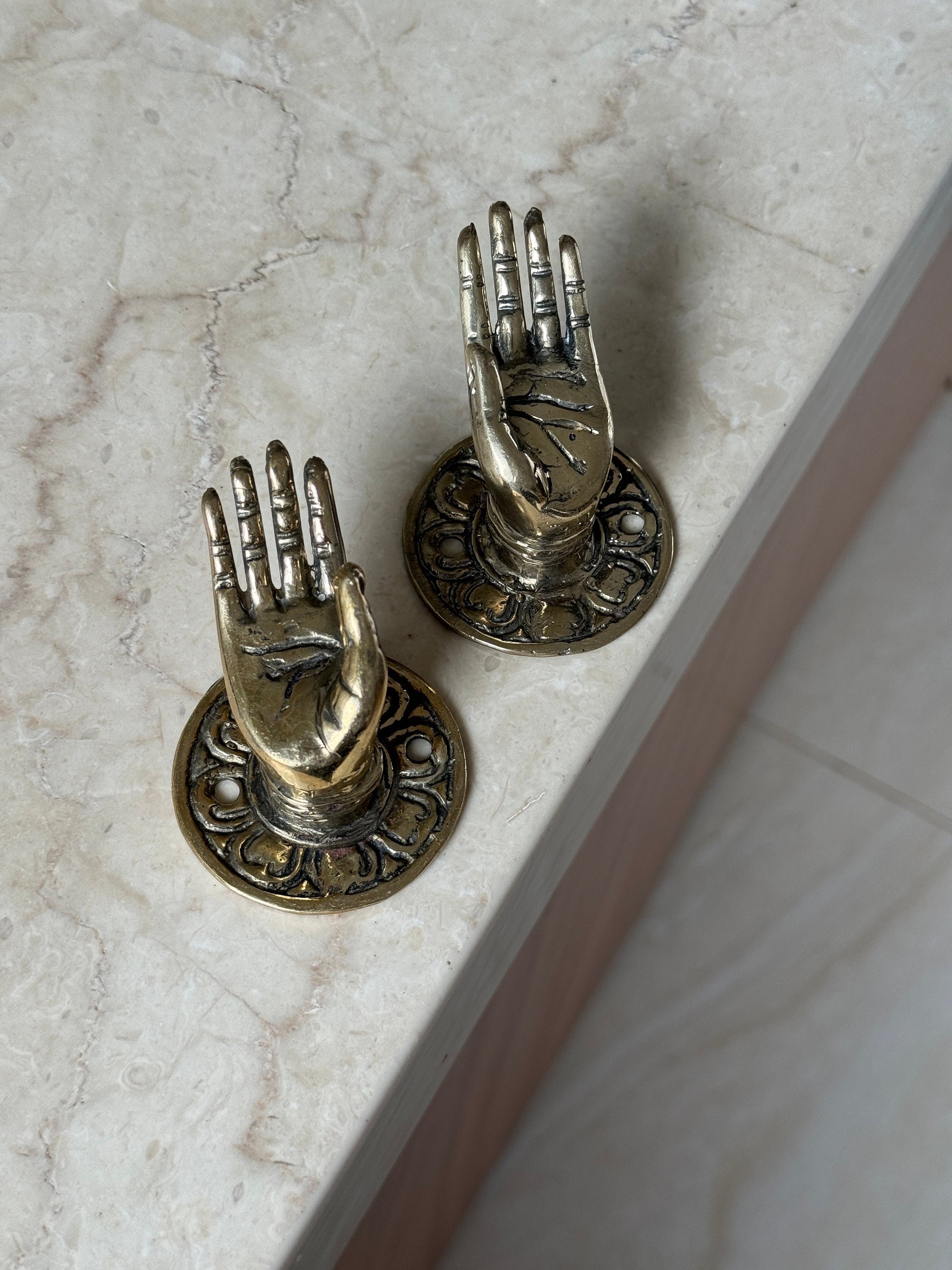 Brass Hand Hook – Handcrafted Mudra Knob for Home