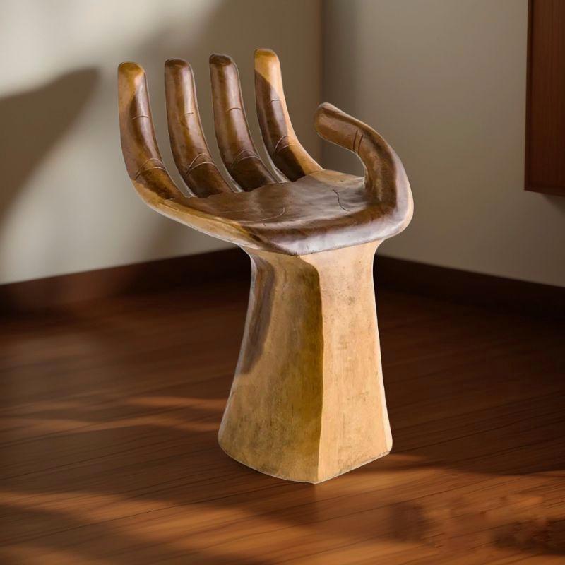 Hand-Carved Wooden Chair