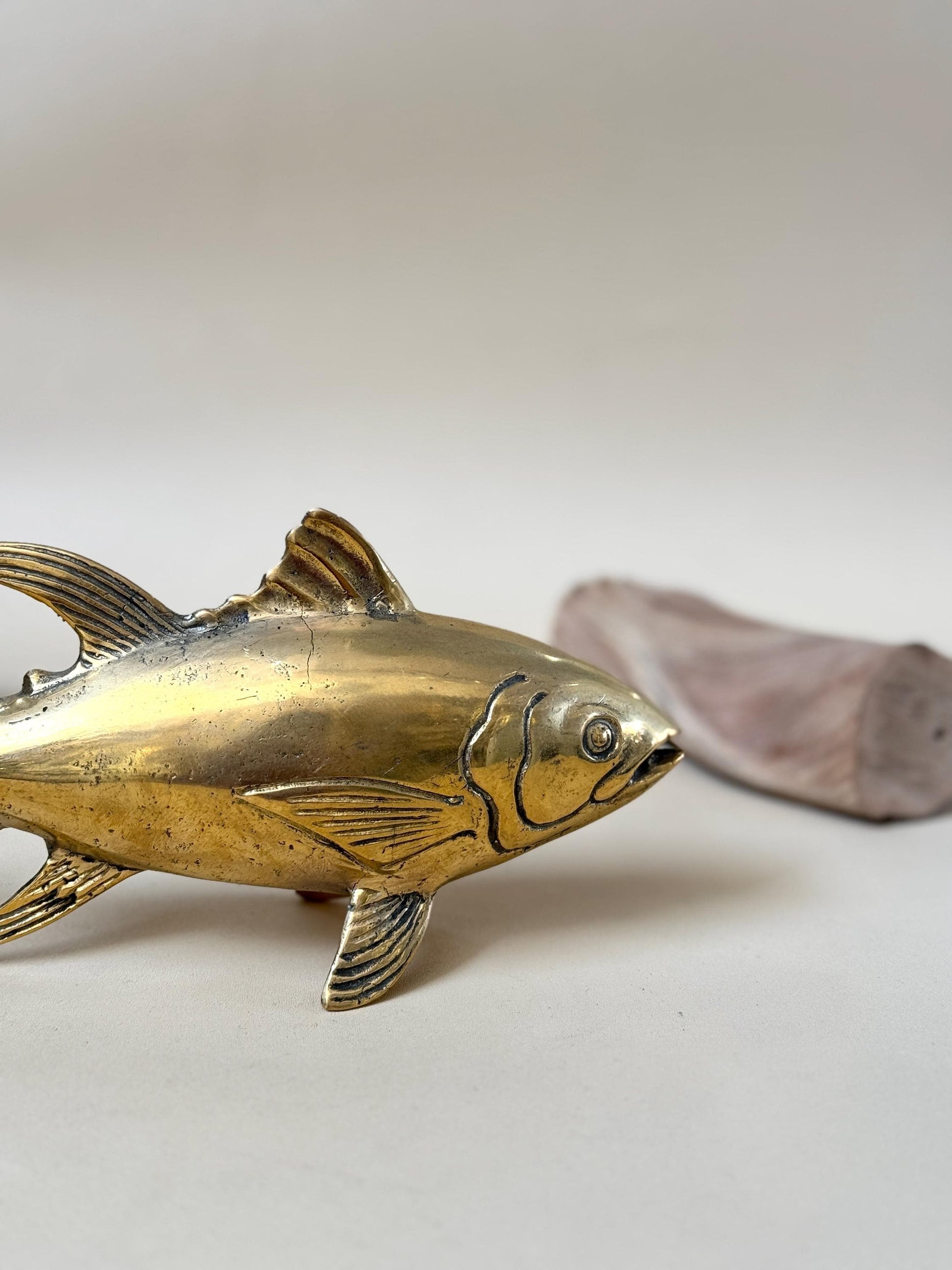 Gold Brass Fish Statue