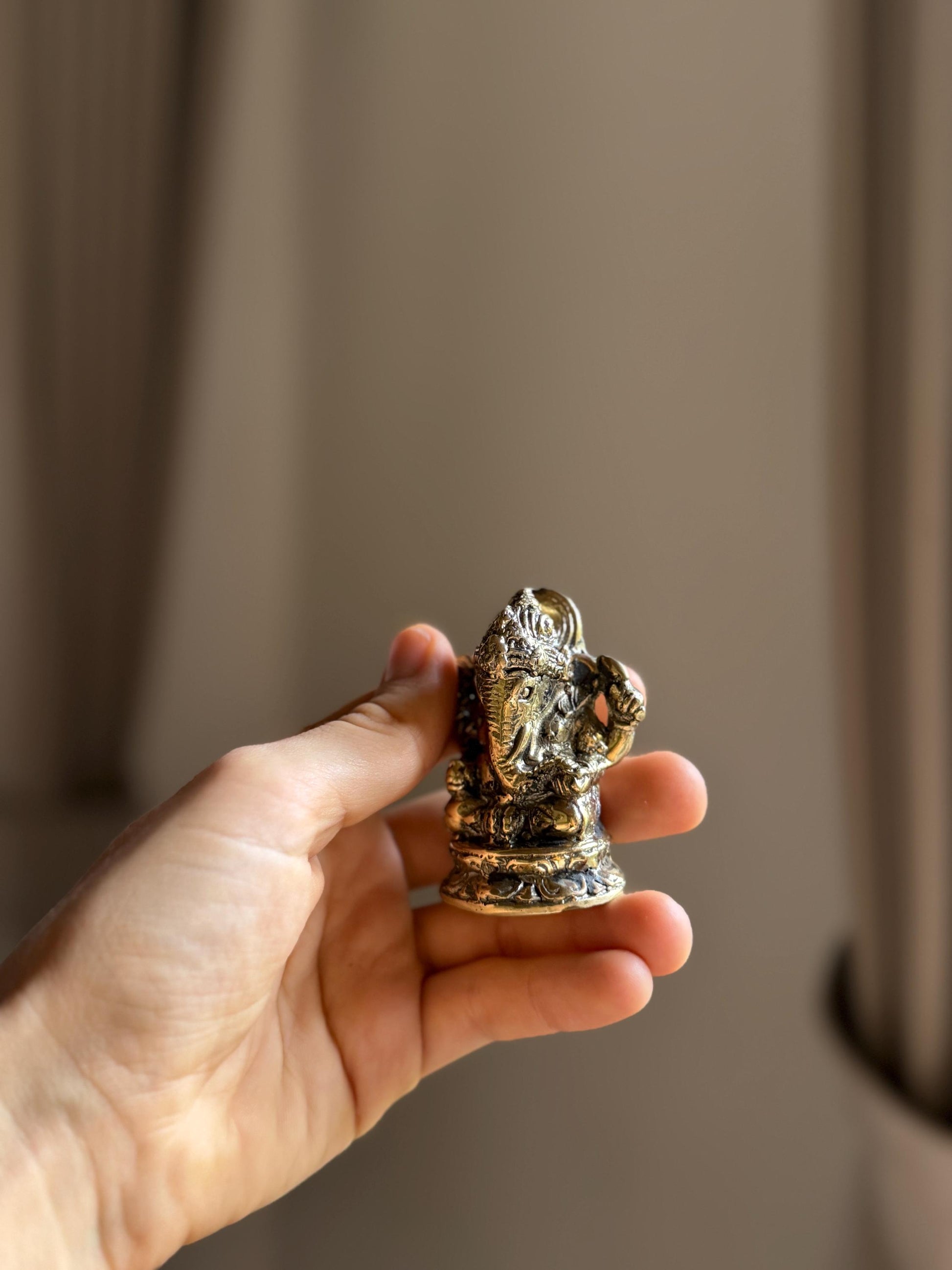 Brass Ganesha Statue Set