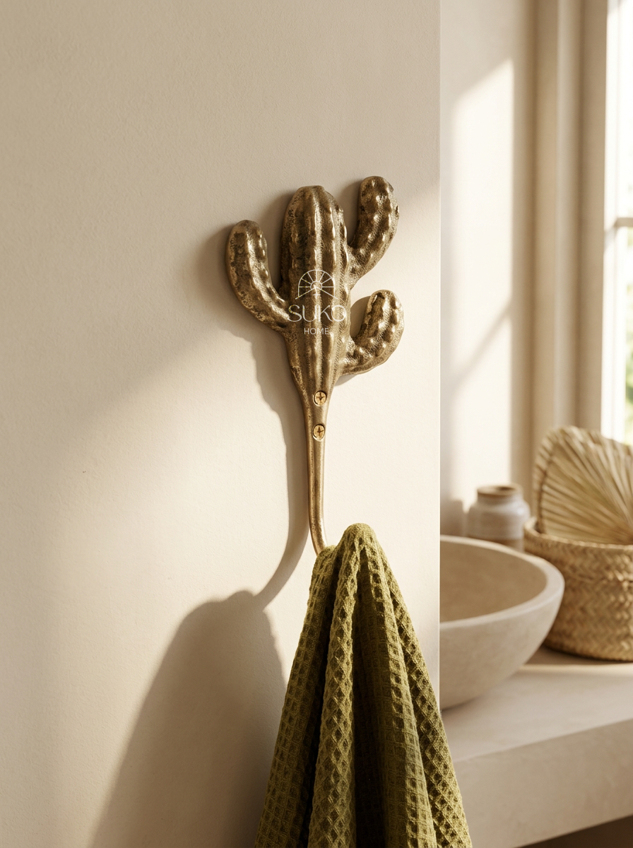 Brass Cactus Wall Hook