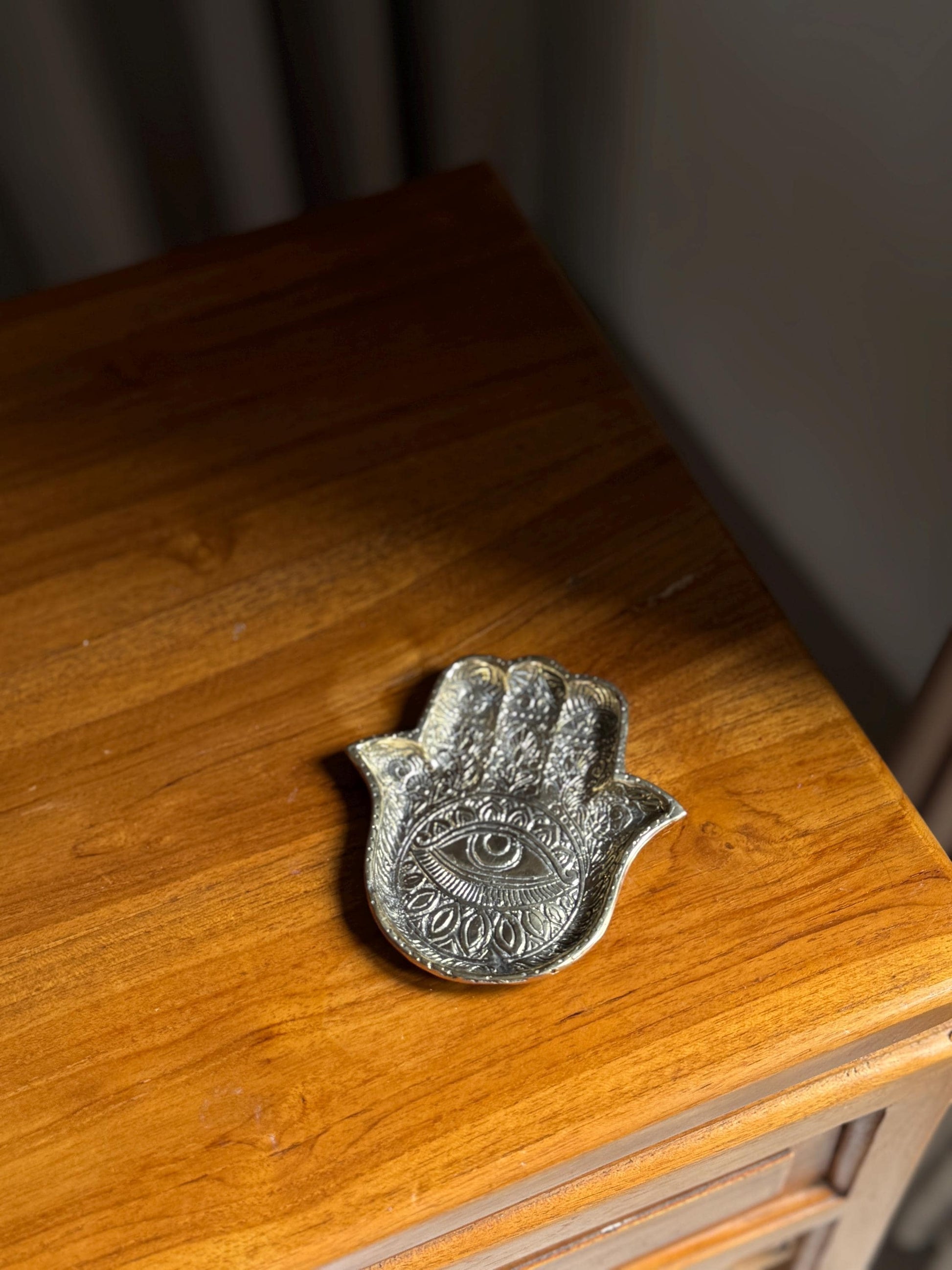 Brass Hamsa Hand Incense Holder