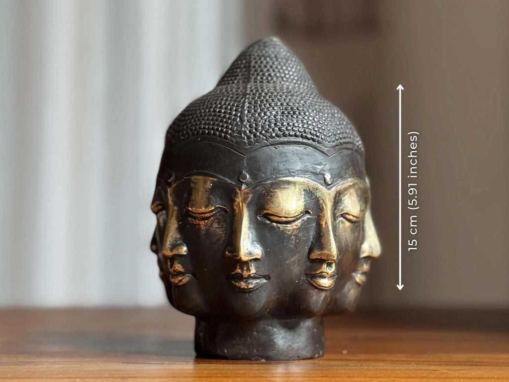 Antique Bronze Buddha Head Statue