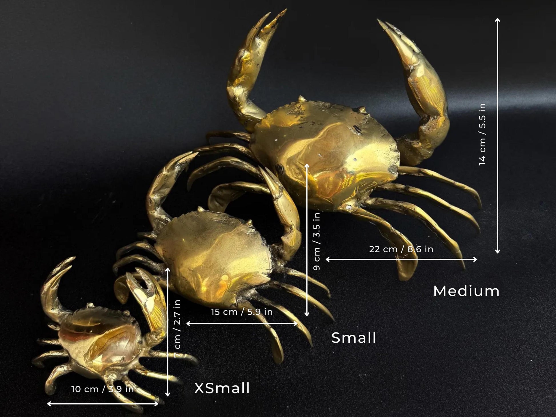 Brass Crab Figurine | Handcrafted Nautical Coastal Decor