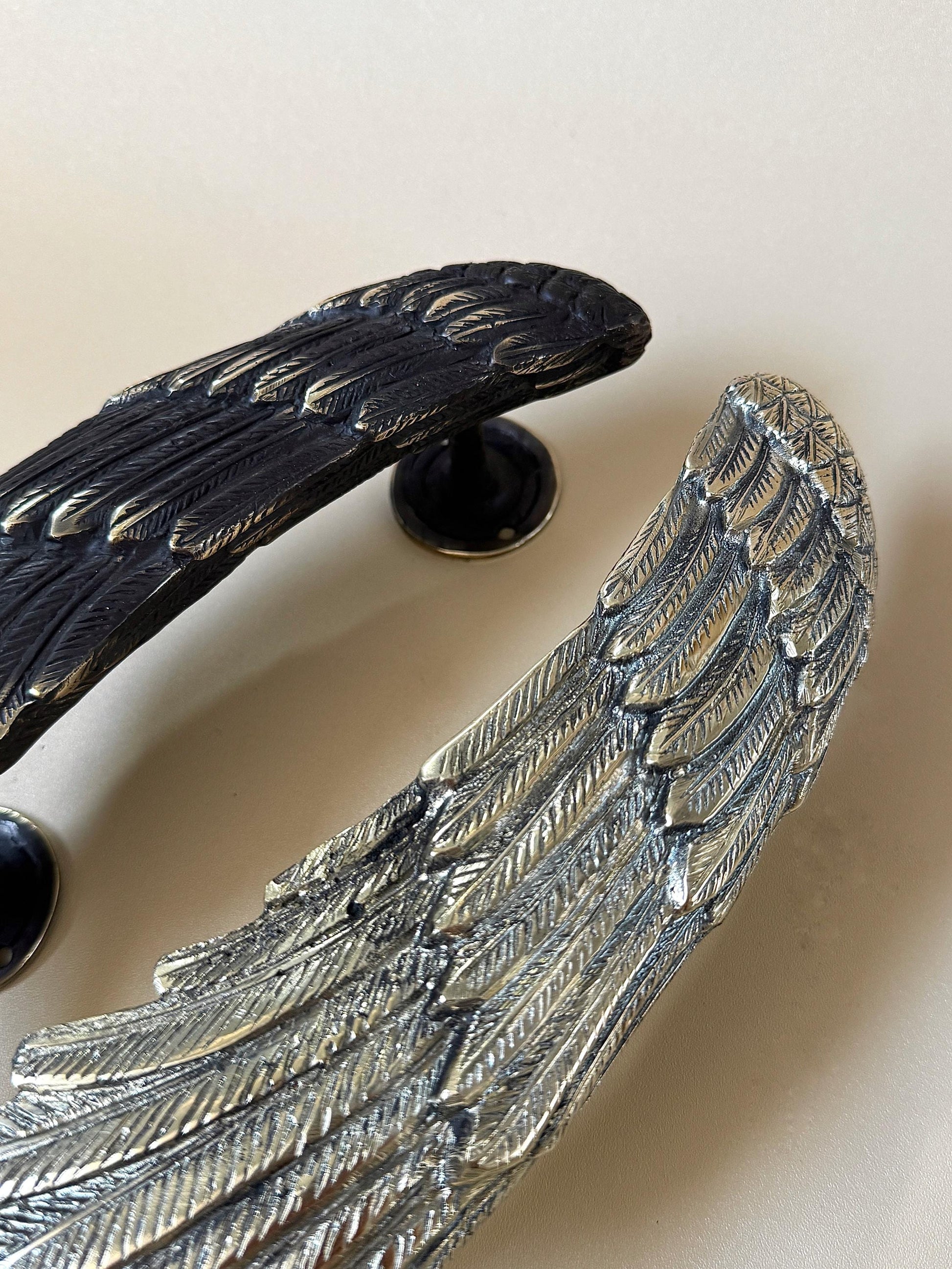 Brass Angel Wings Door Handle