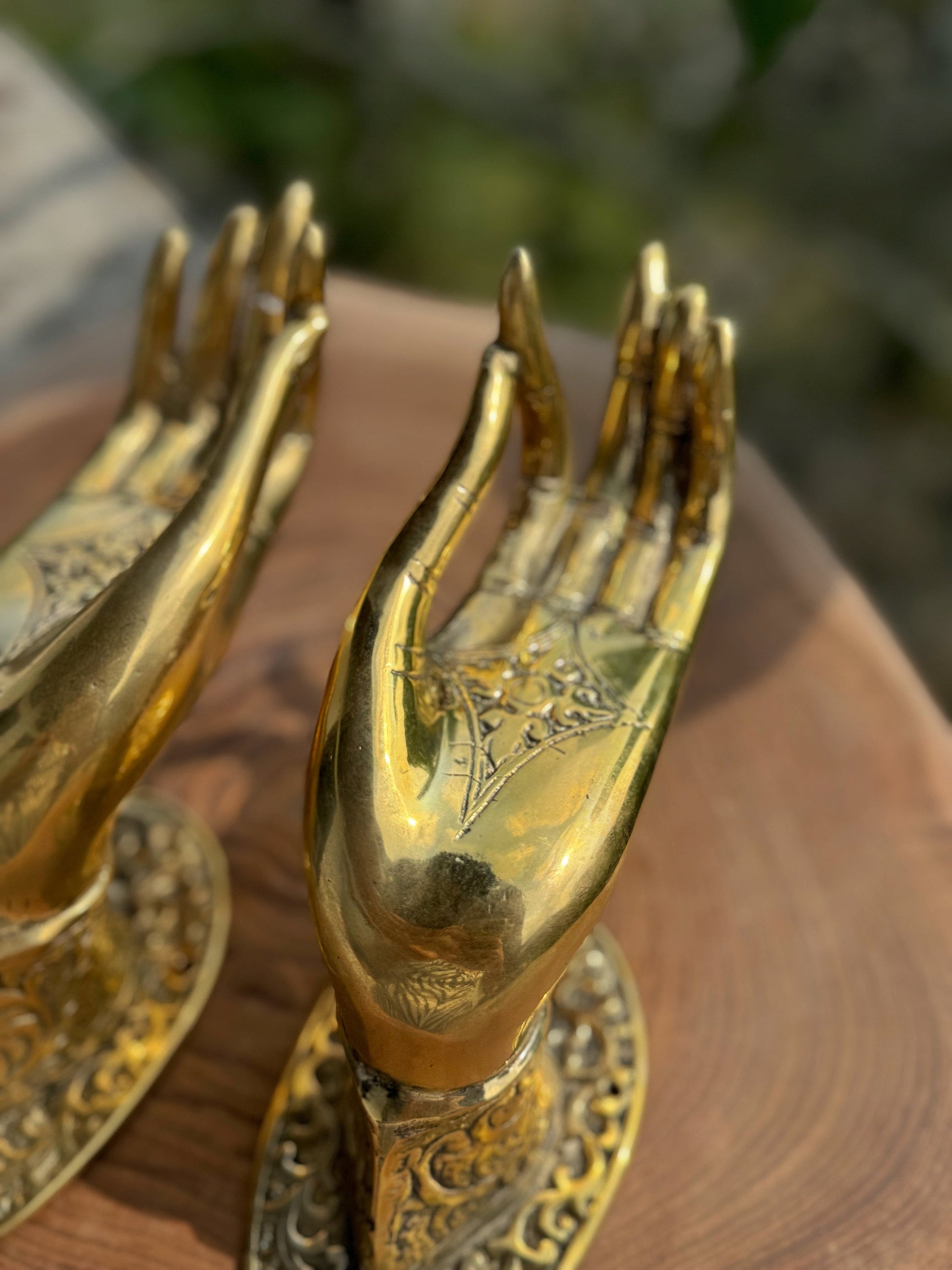 Big Golden Hand Door Handles