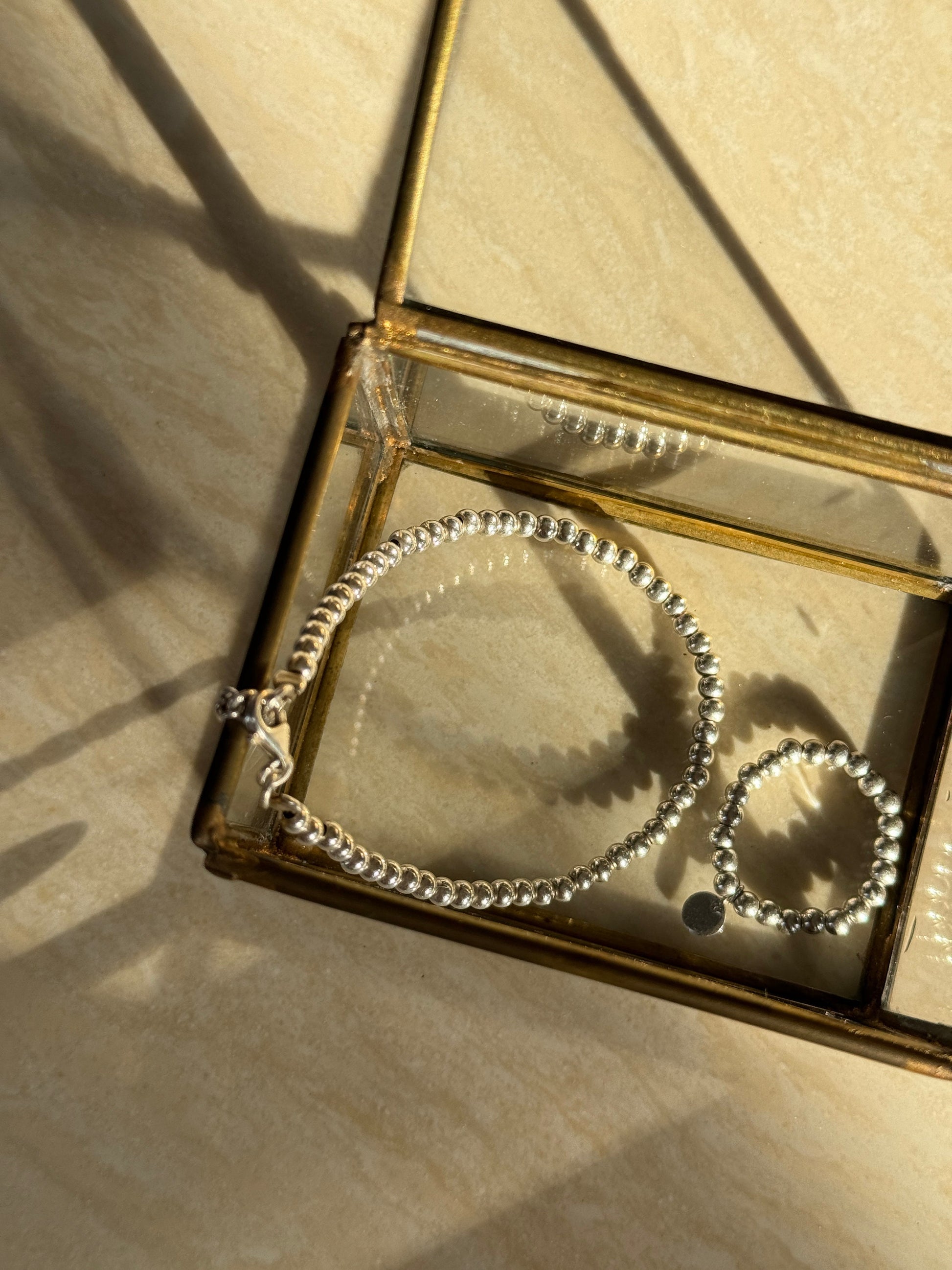 Glass and Brass Mini Jewelry Boxes
