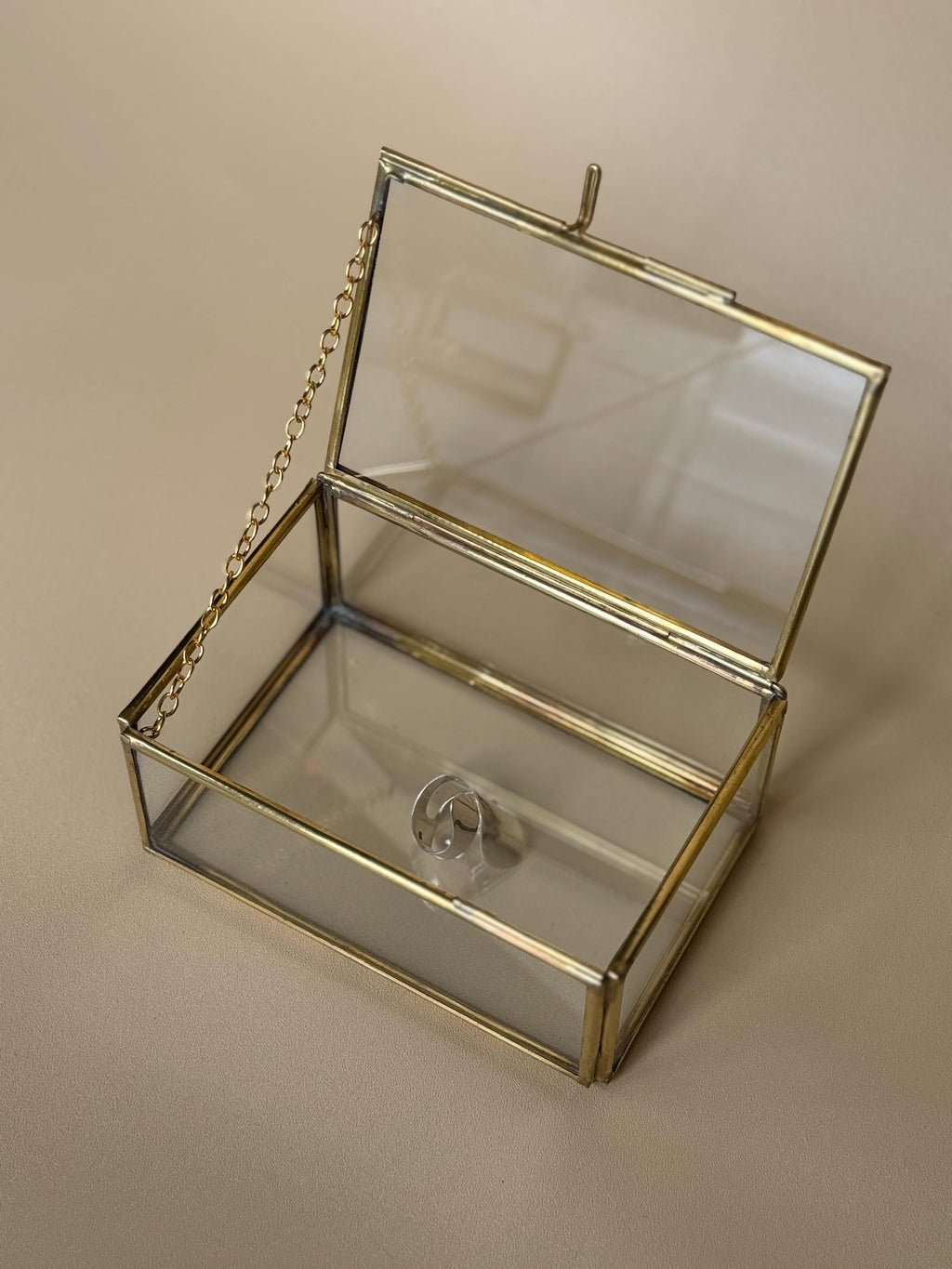 Glass & Brass Jewelry Box Set