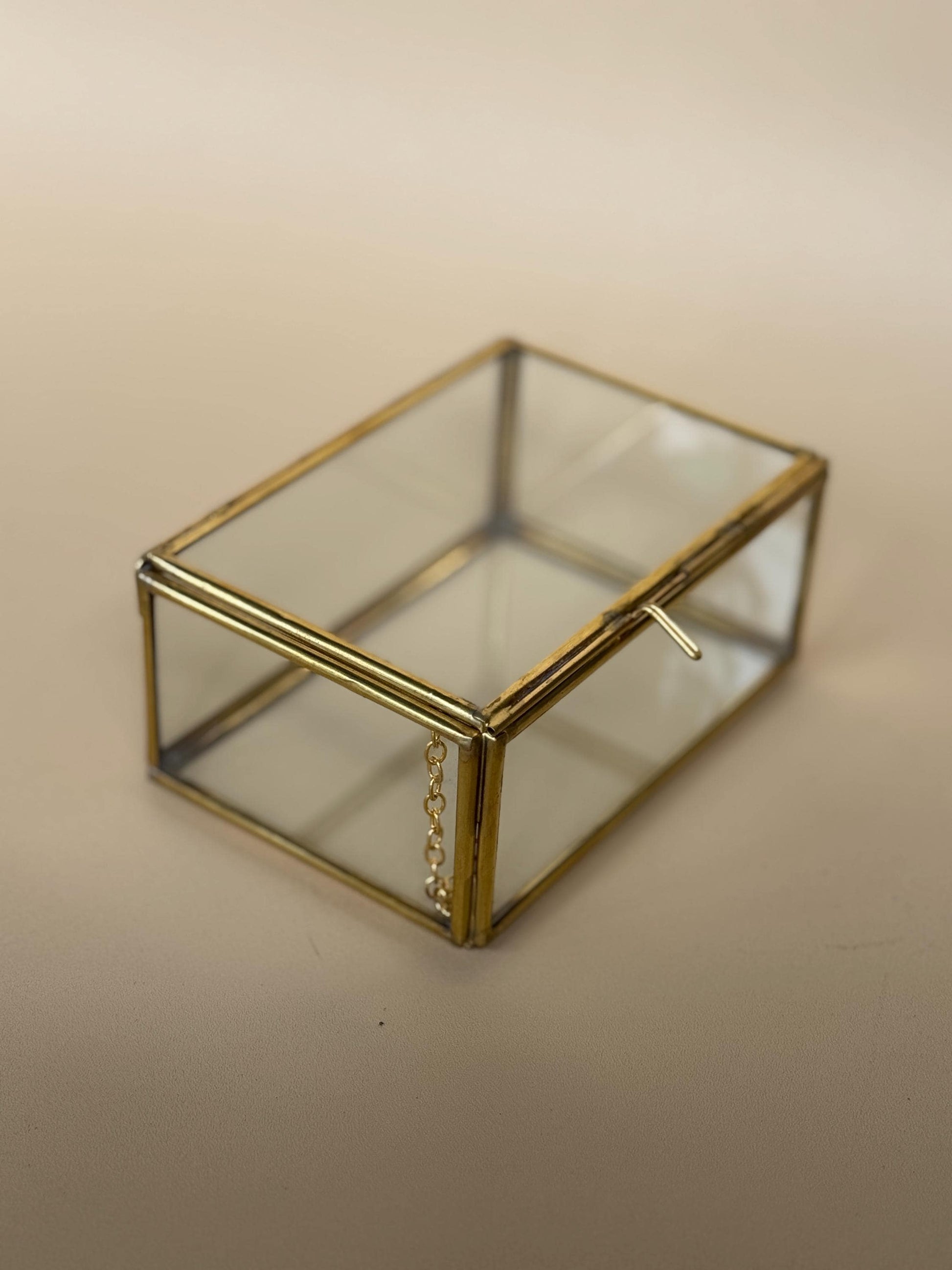 Glass & Brass Jewelry Box Set