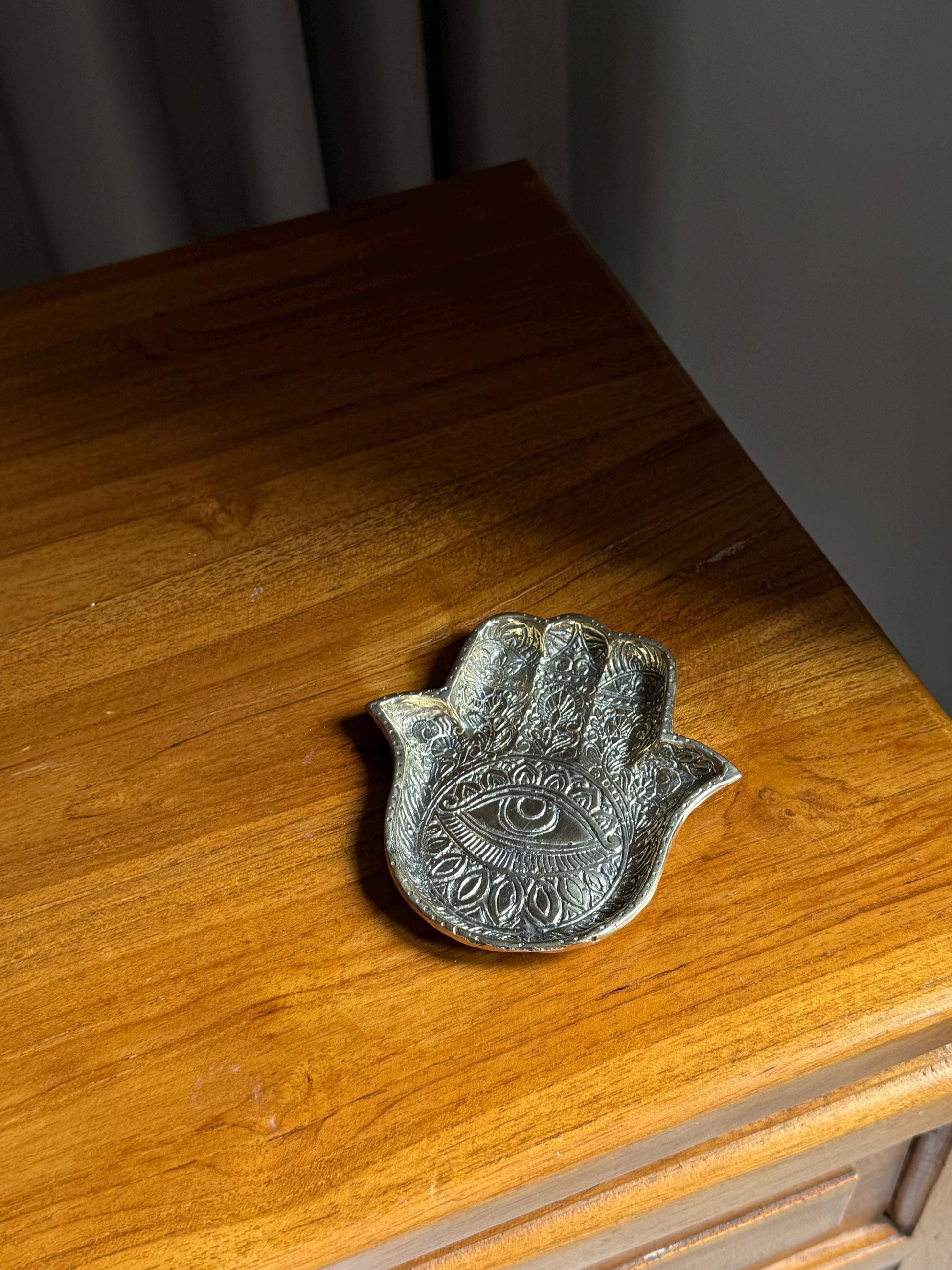 Brass Hamsa Hand Incense Holder