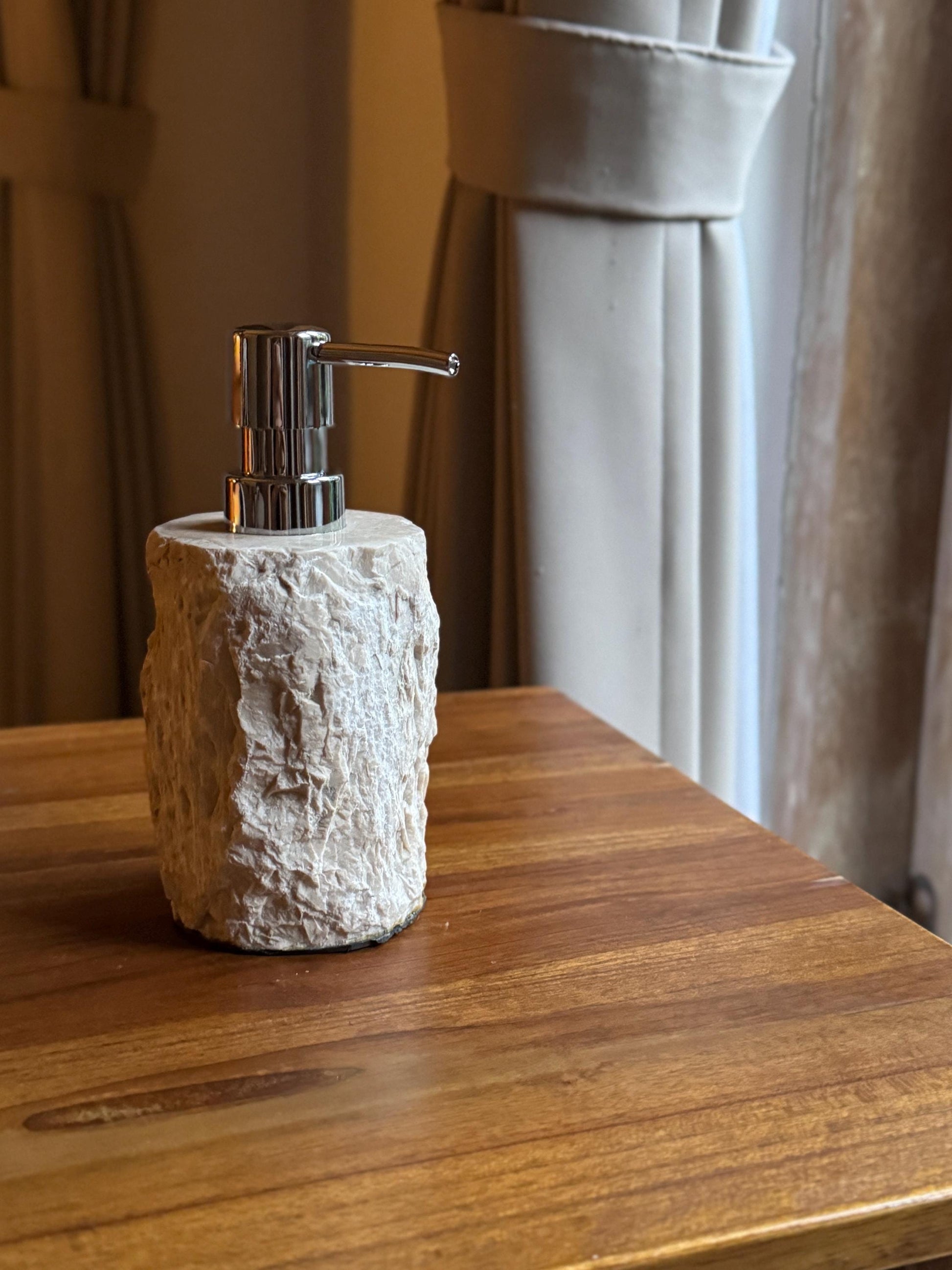 Beige Natural Stone Soap Dispenser