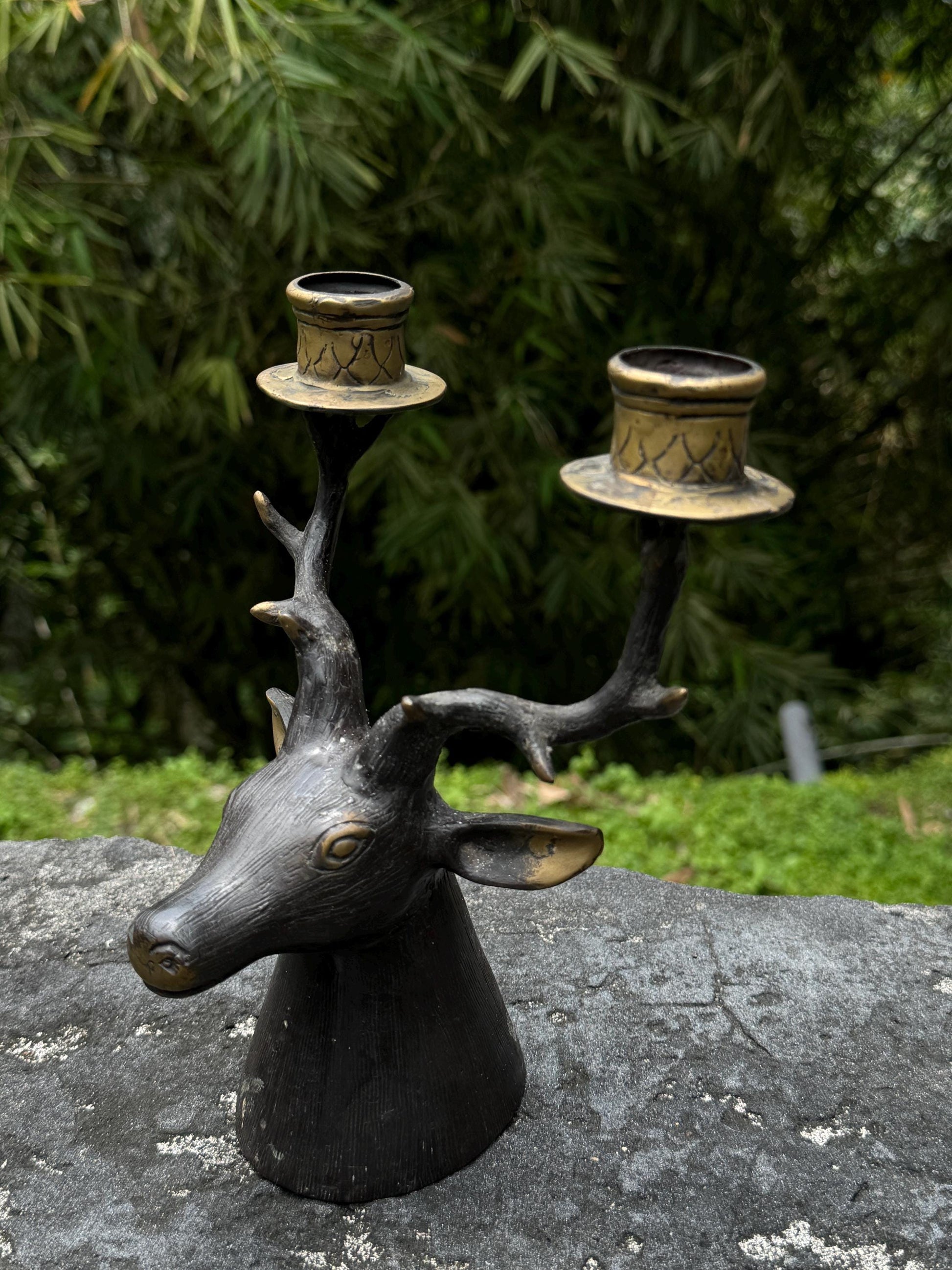 Brass Deer Candleholder