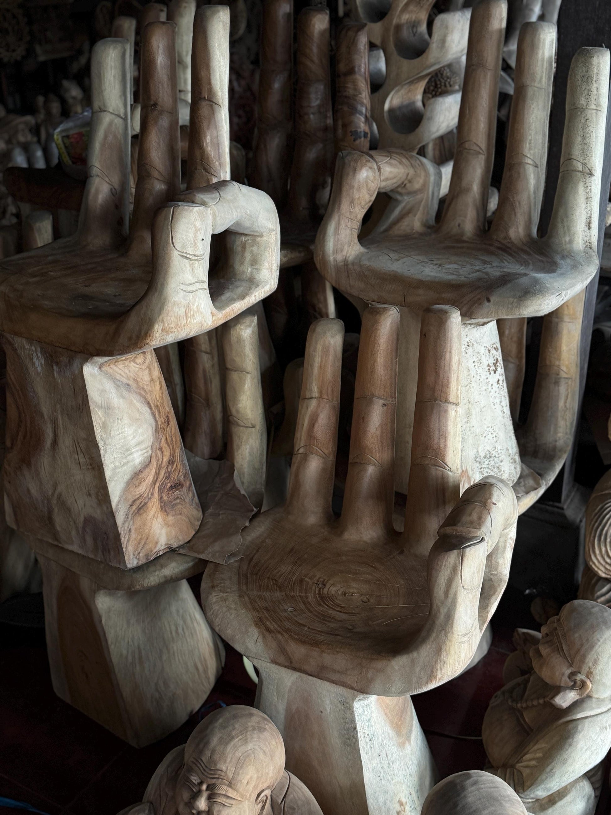 Hand-Carved Wooden Chair