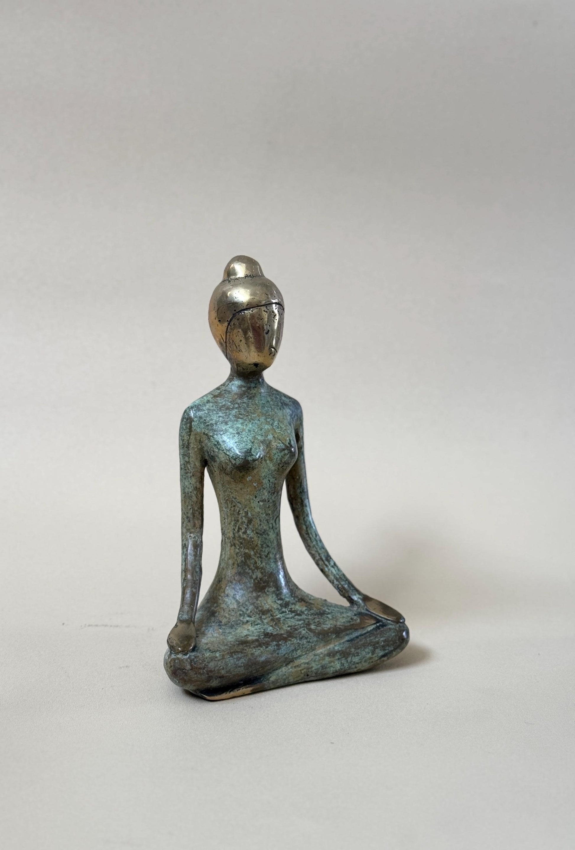 Brass Yoga Woman Figurines