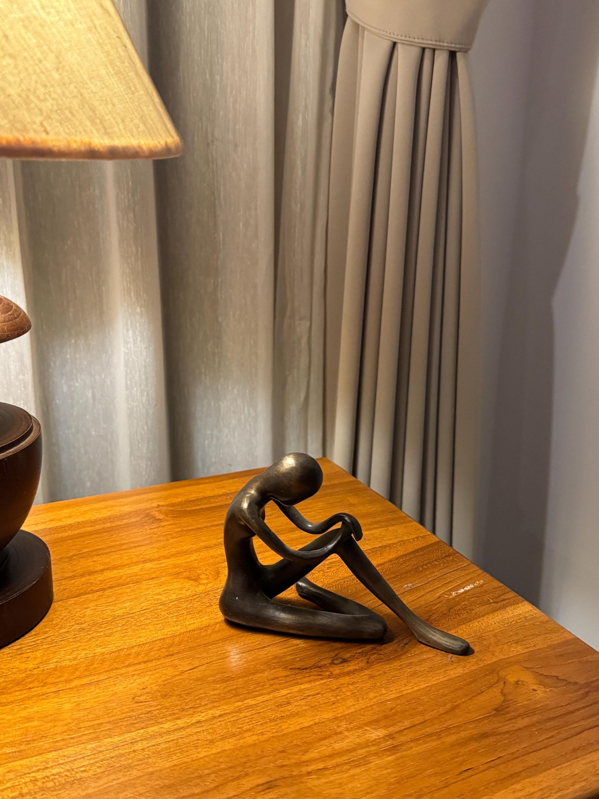 Minimalist Edge-Sitting Brass Sculpture