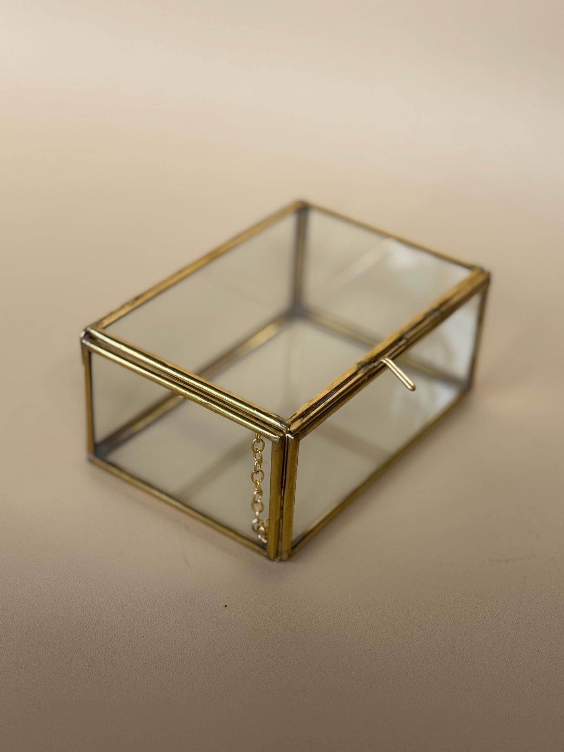 Glass & Brass Jewelry Box Set