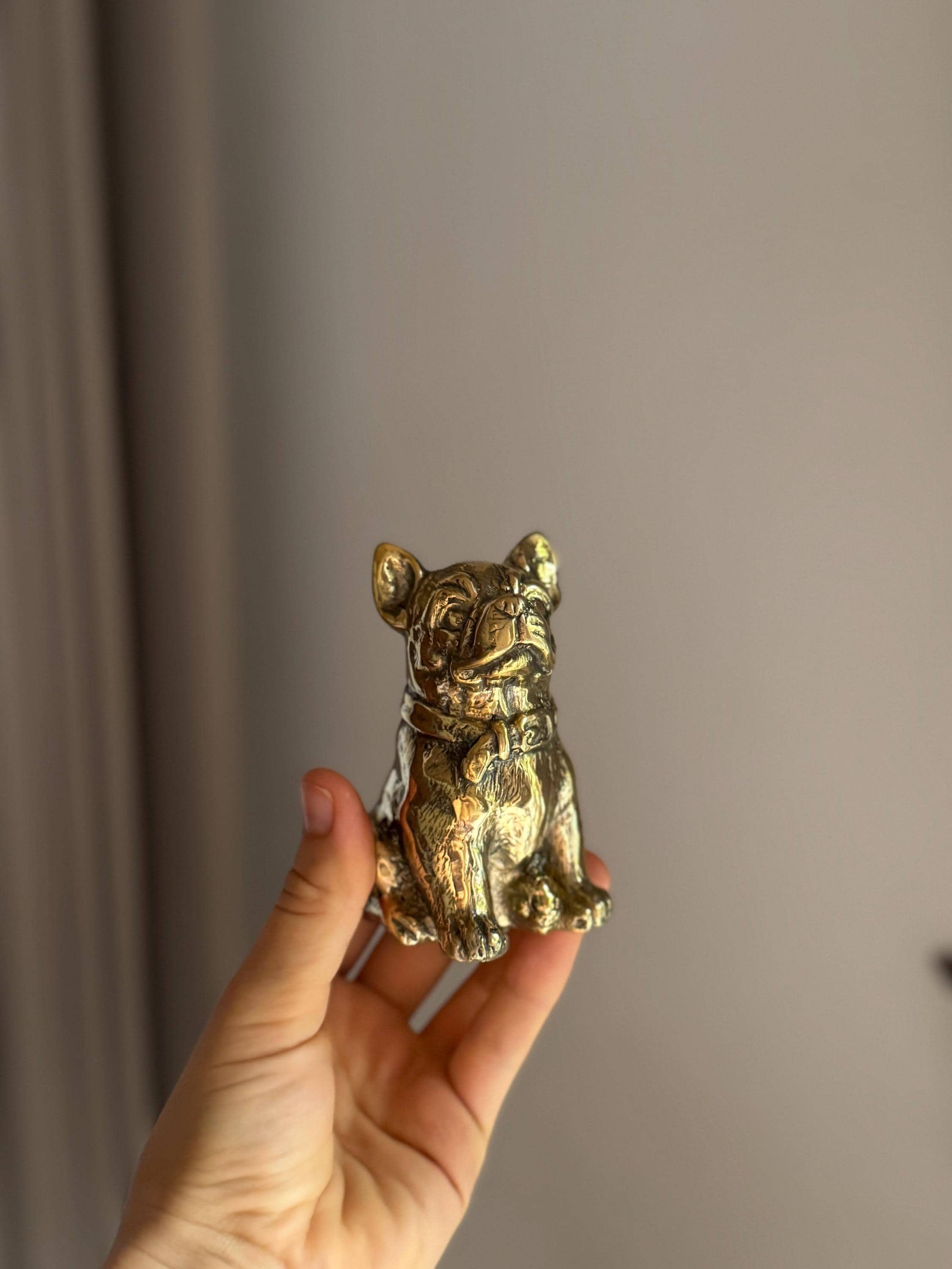 Brass French Bulldog Figurine